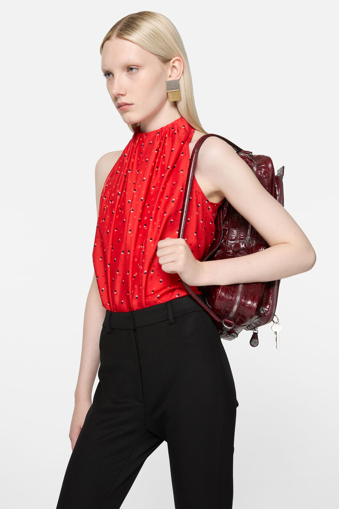 ウールストレッチトラウザーズ, ブラック, 2000x