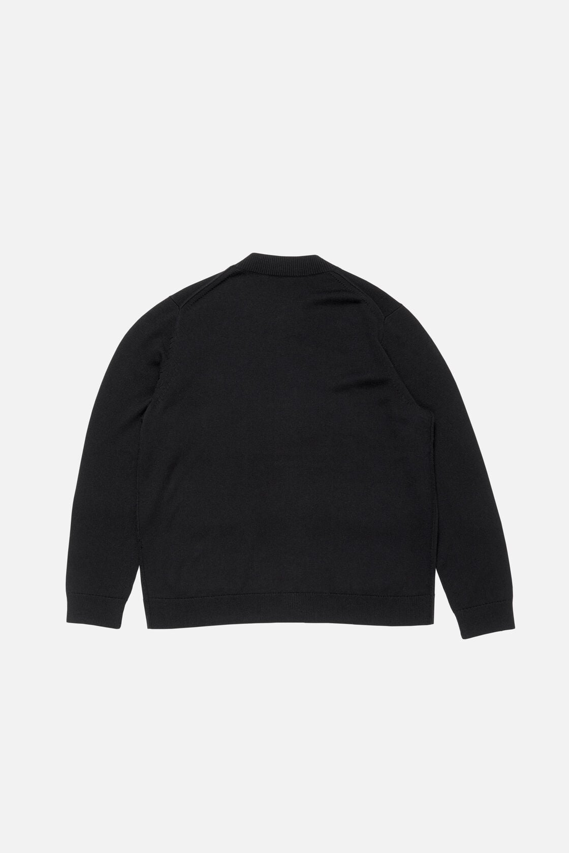 Crewneck bow logo cardigan, Black, 2000x