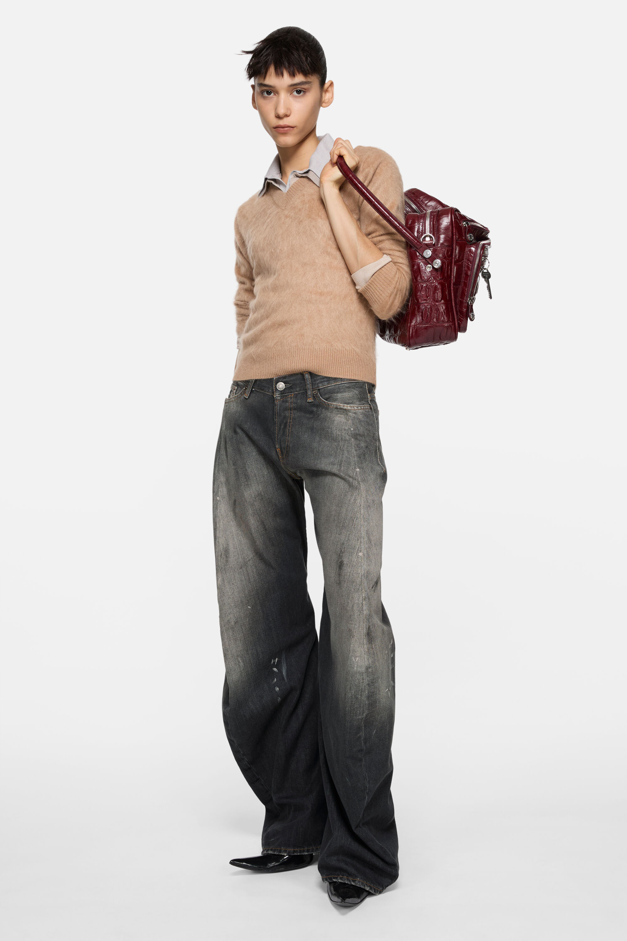 【新品】25SS新作Acne Studiosルーズフィットジーンズ - 2006 Acne Studios - Loose fit jeans - 2006 - White/green