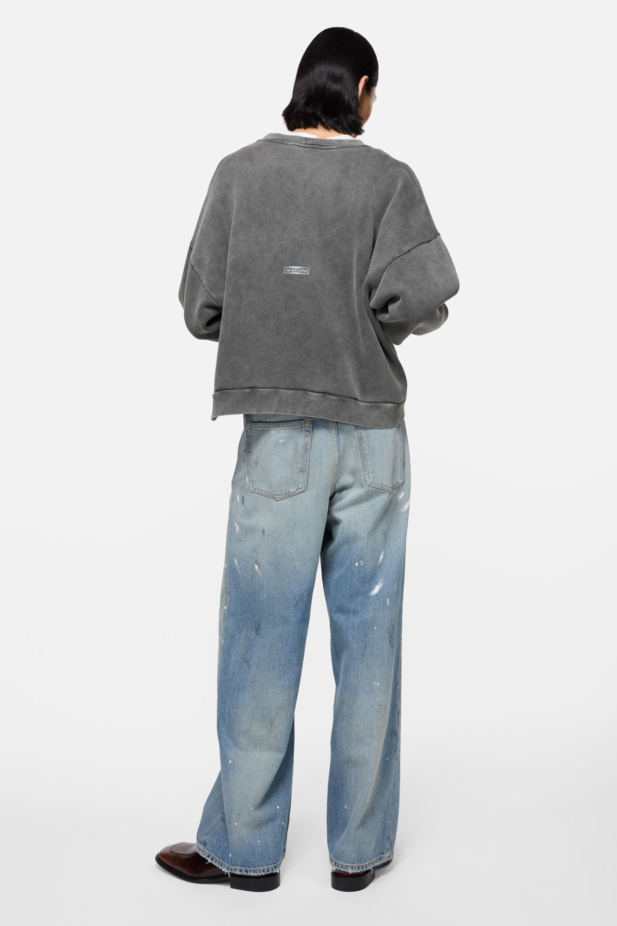 Acne Studios - Rubber logo fleece sweatshirt - Faded black