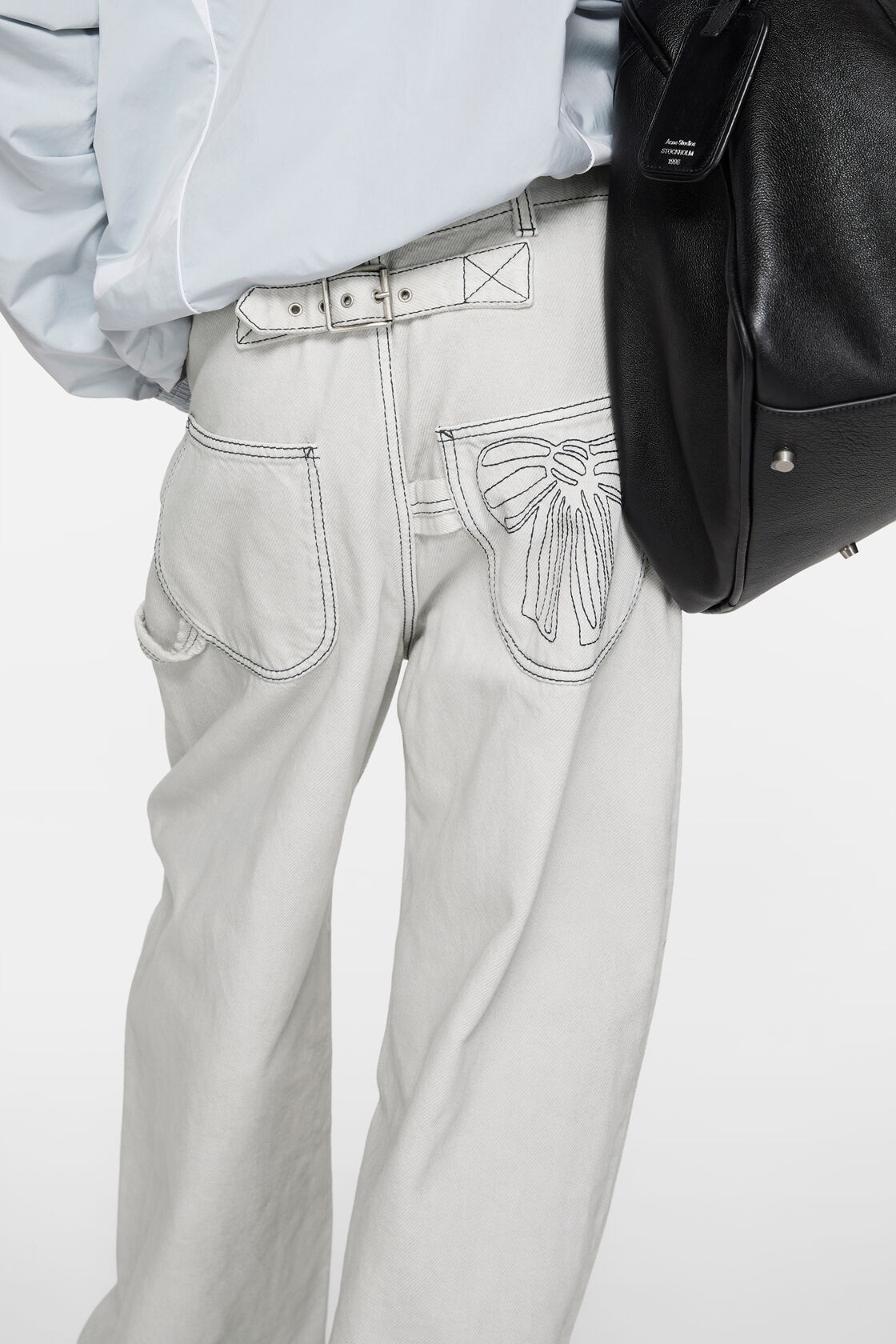 Casual denim trousers, White/ecru, 2000x
