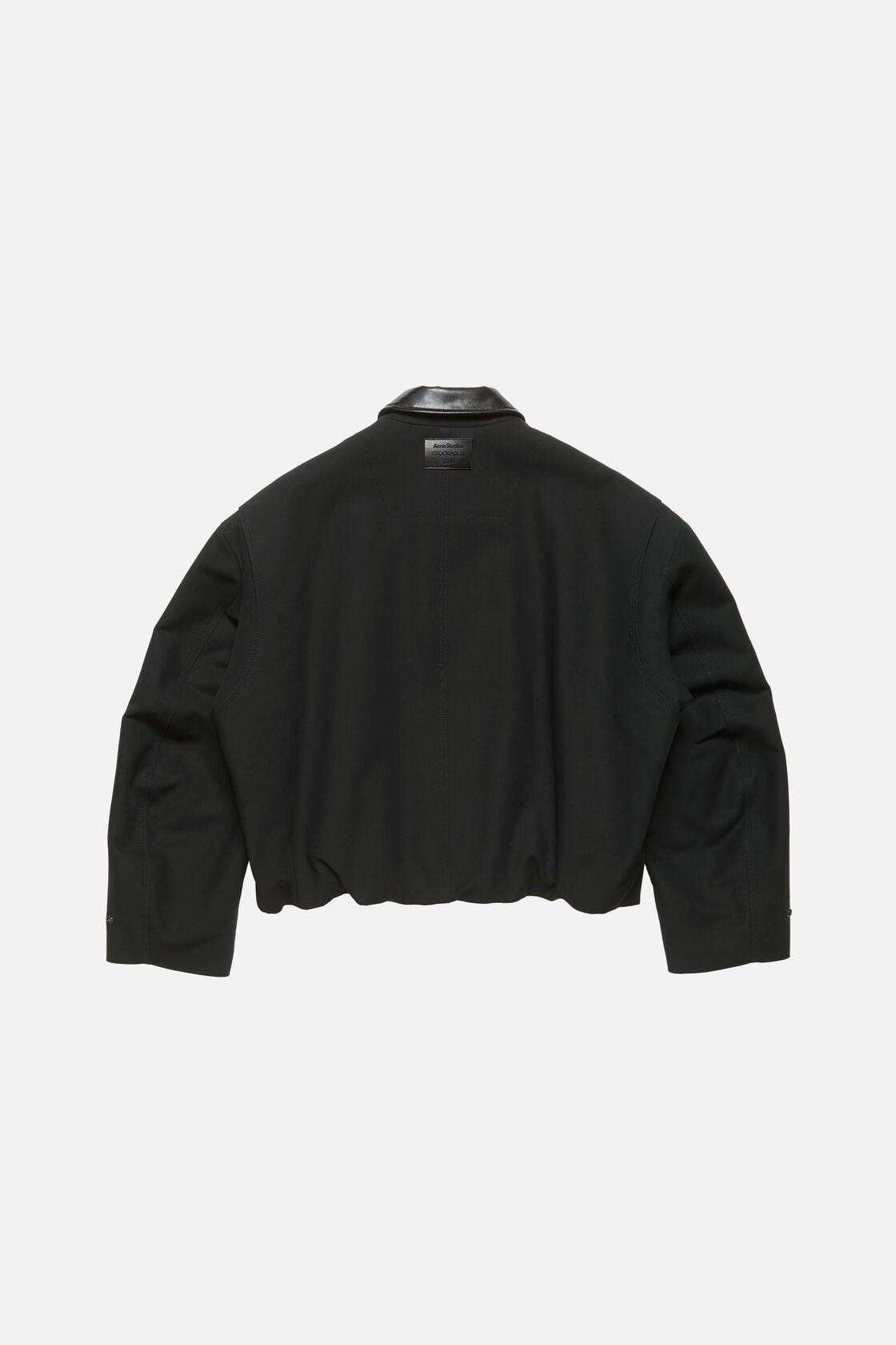 Bomber with leather collar, Black, 2000x