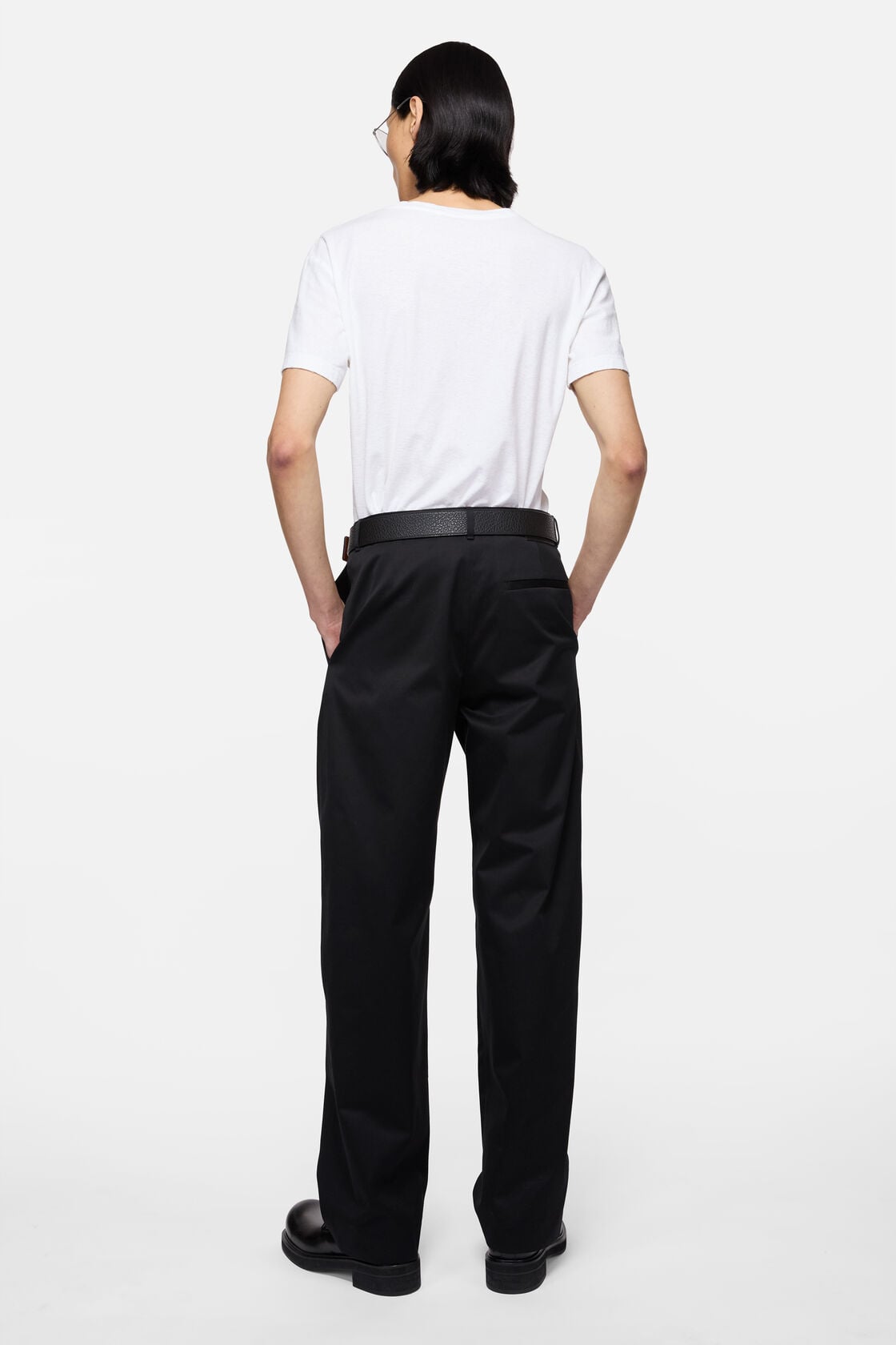 Cotton satin trousers, Black, 2000x