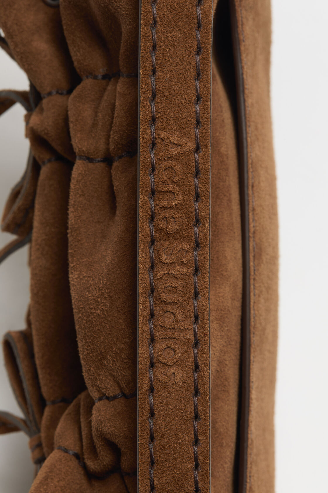 Multipocket suede micro bag, Cognac brown, 2000x