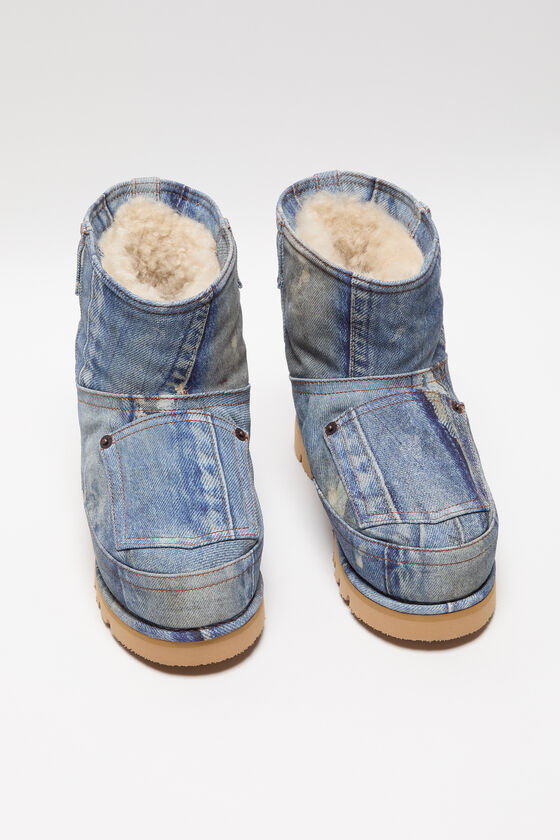 Low boots printed leather, Multi blue, 2000x