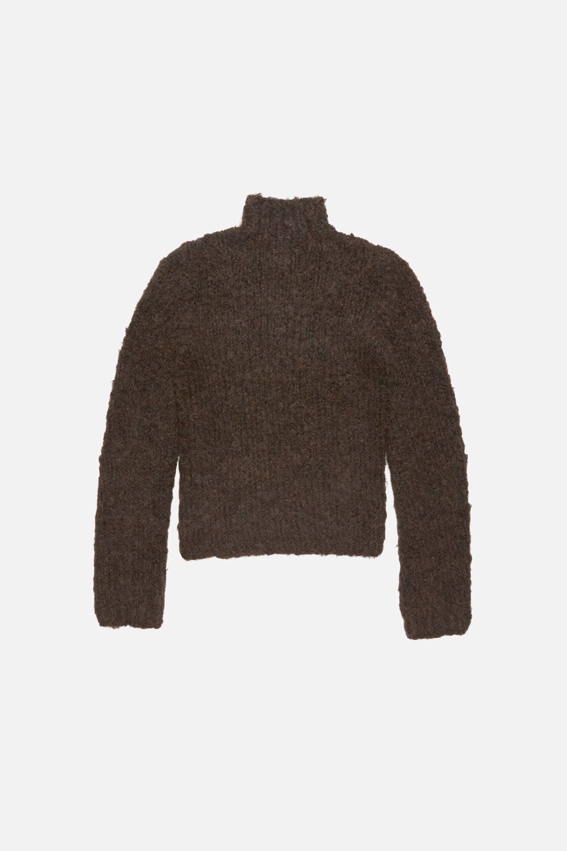 Hand-knit alpaca sweater, Dark brown, 2000x