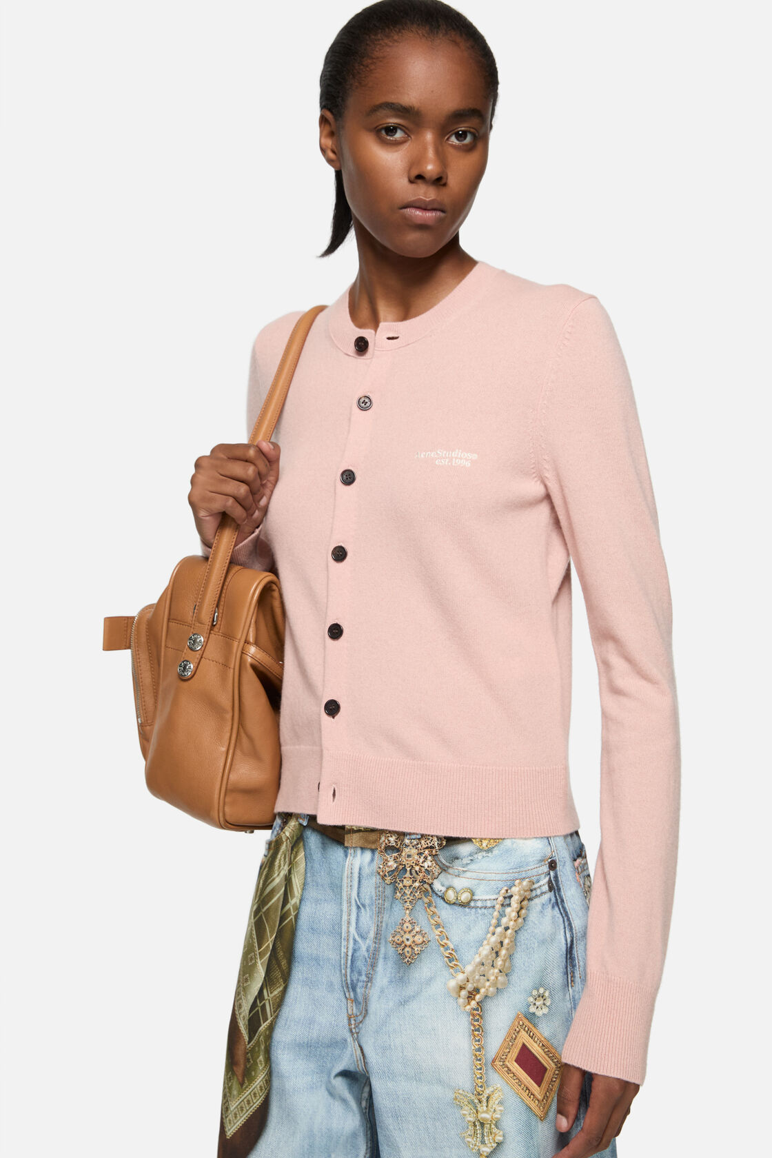 Yak wool cardigan, Dirty pink, 2000x