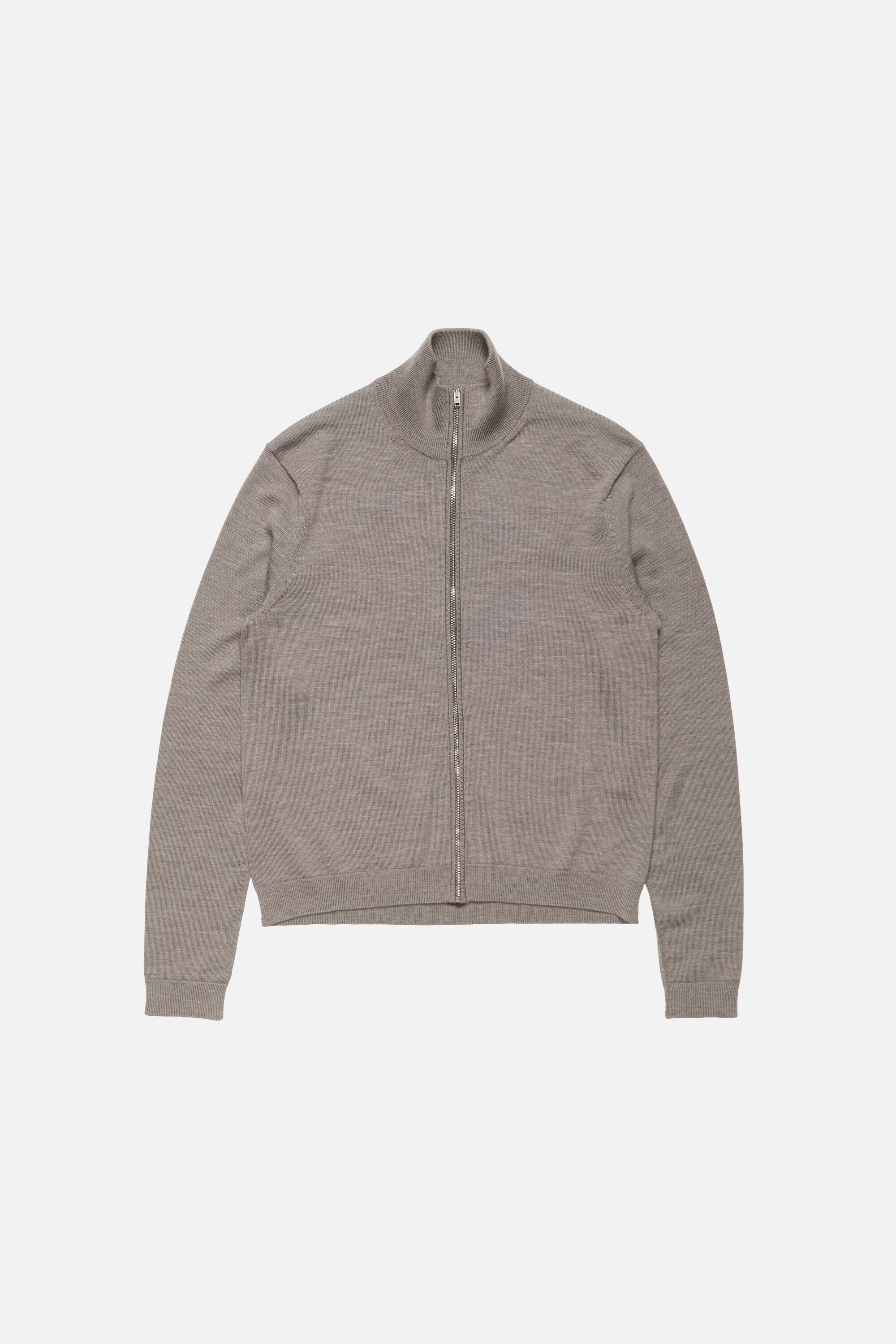 Acne Studios カーディガン Acne Studios - Zip-up bow logo cardigan - Warm Grey Melange