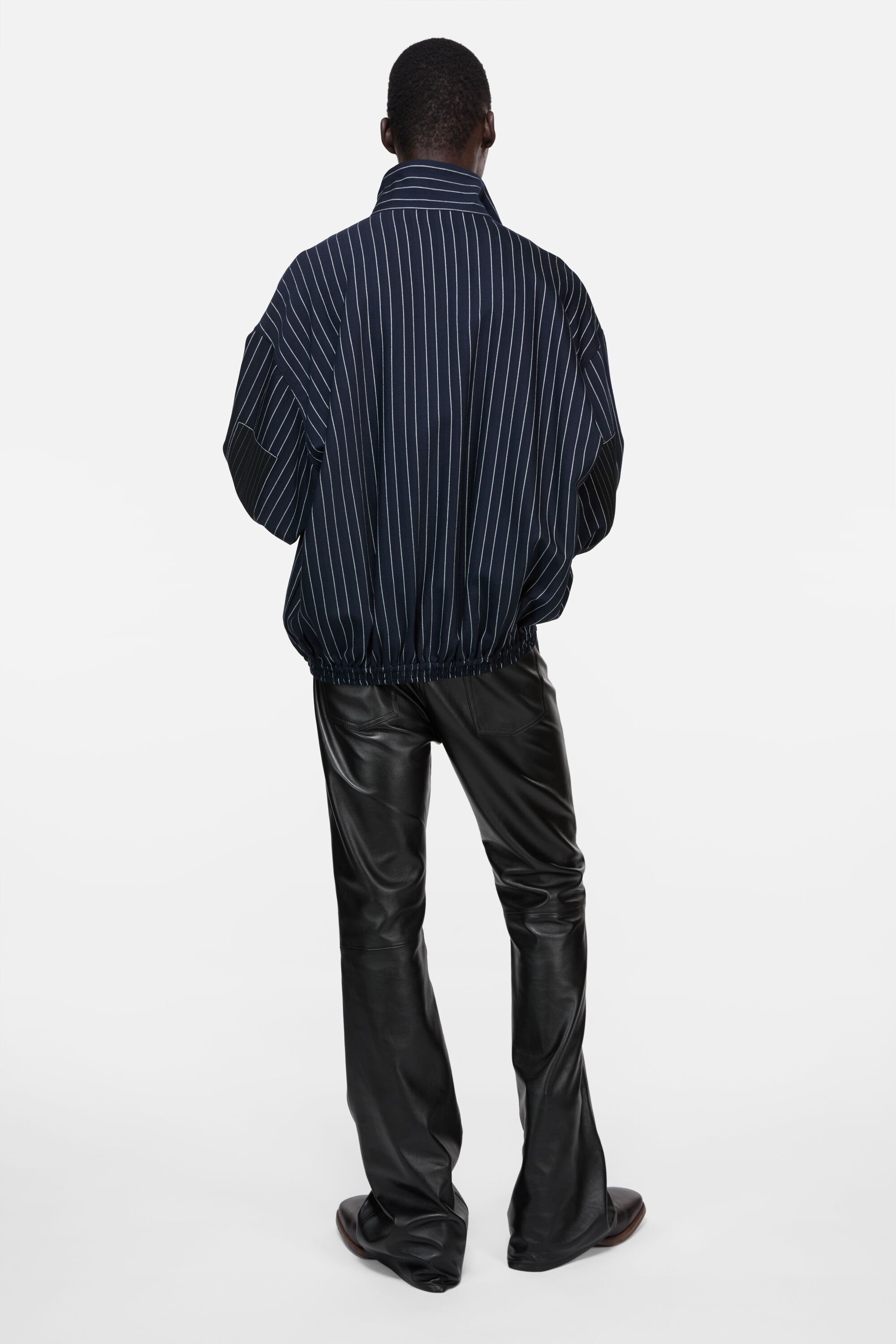 Acne Studios - Striped zip jacket - Navy/white
