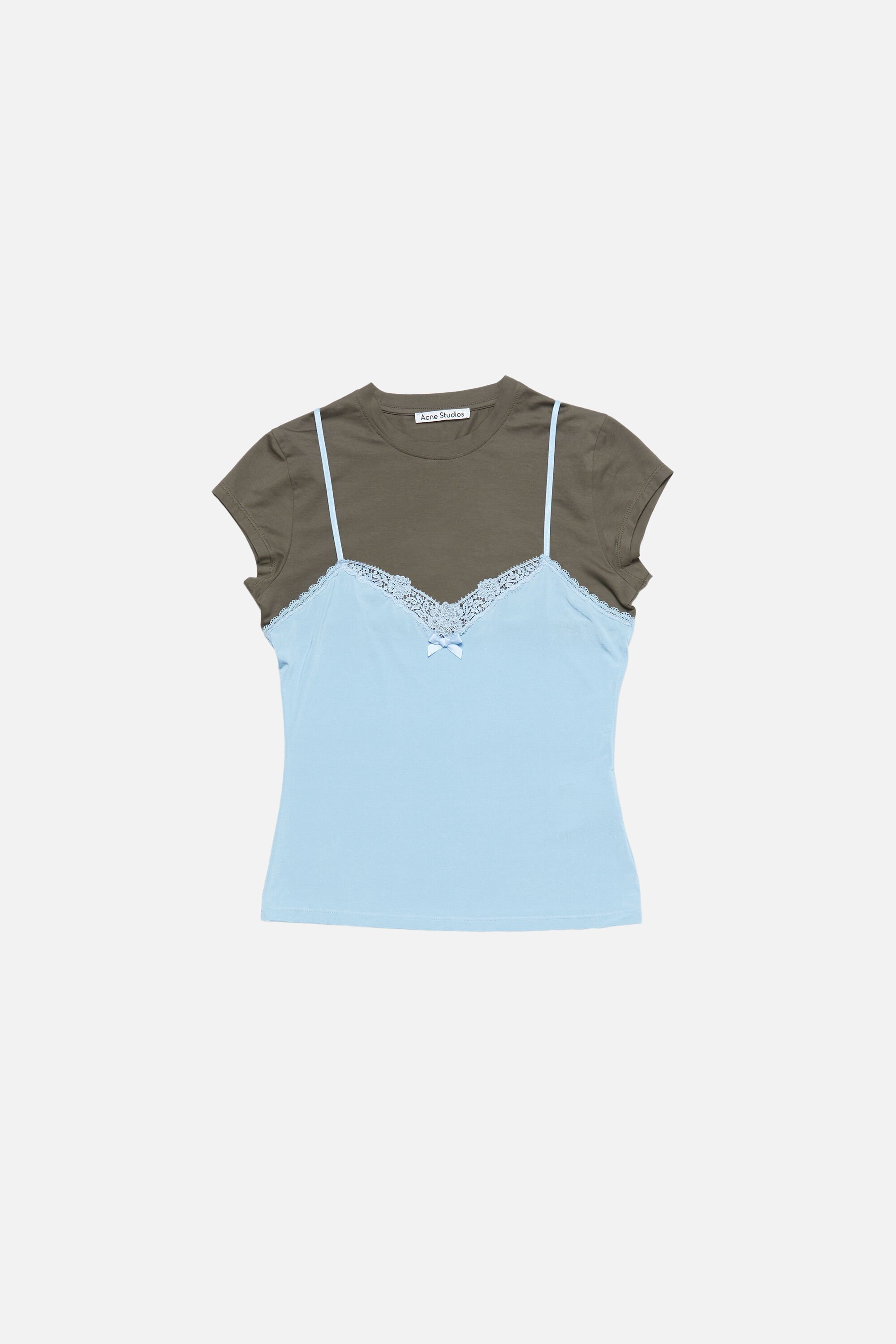 Acne Studios - レイヤードレースTシャツ - グレー/ブルー