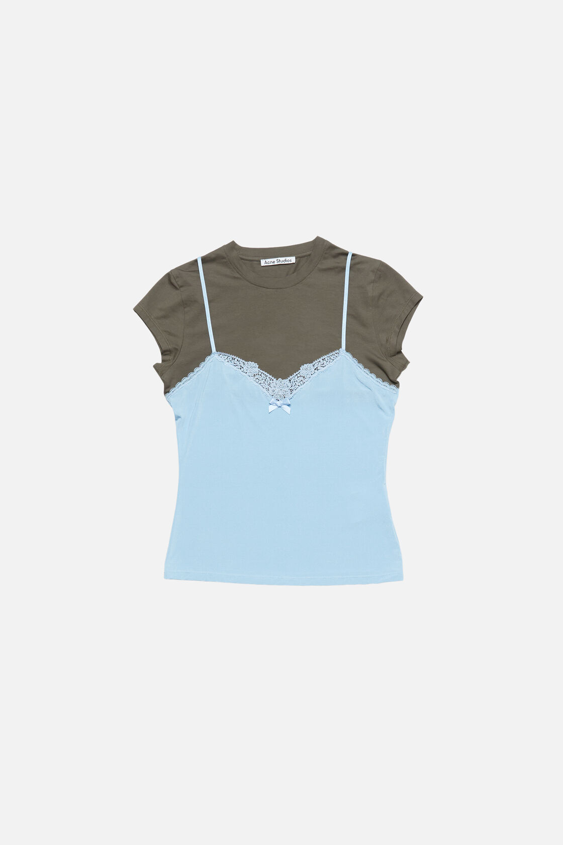 Layered lace t-shirt, Grey/blue, 2000x