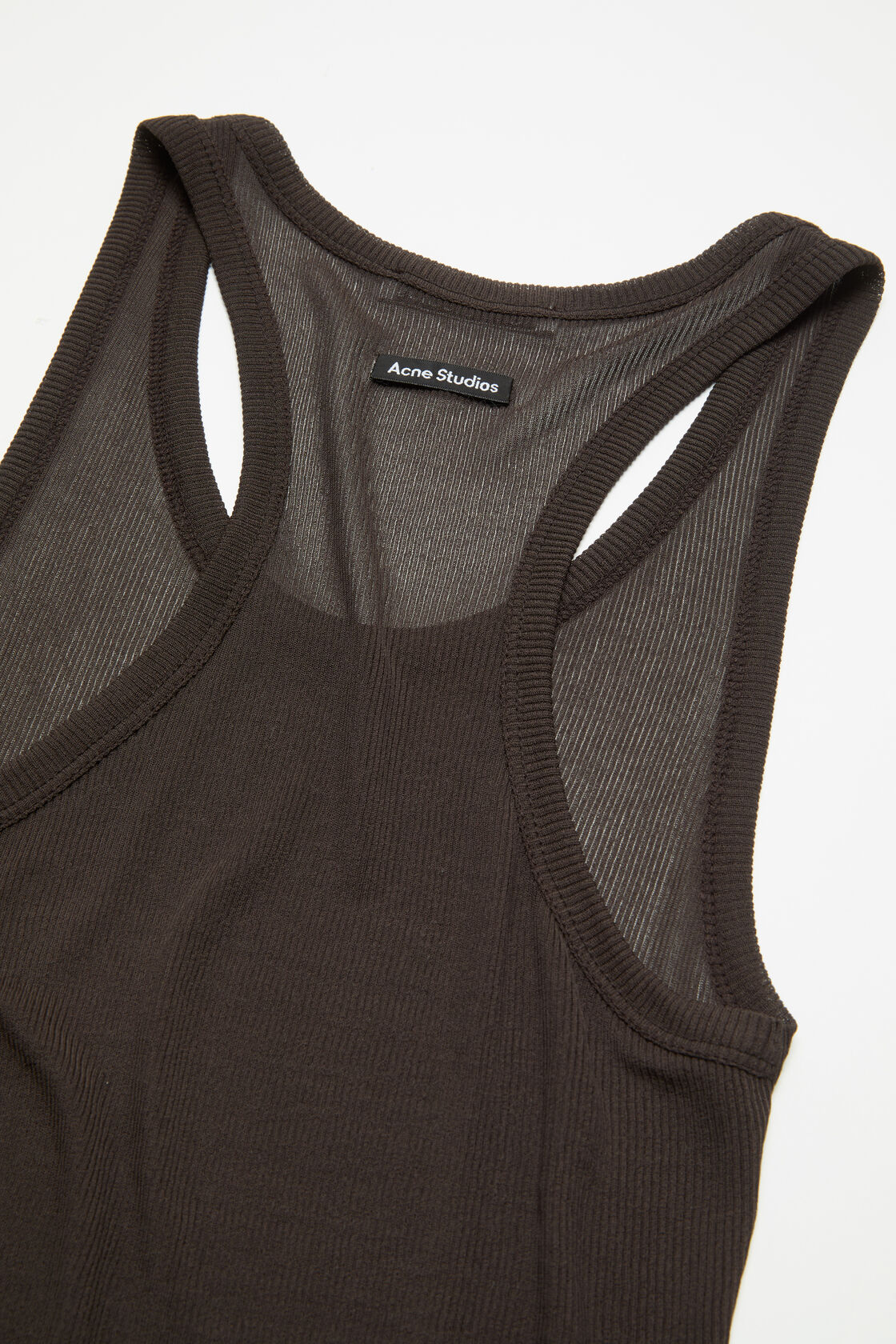 薄罗纹基础款背心, 深棕色, 2000x