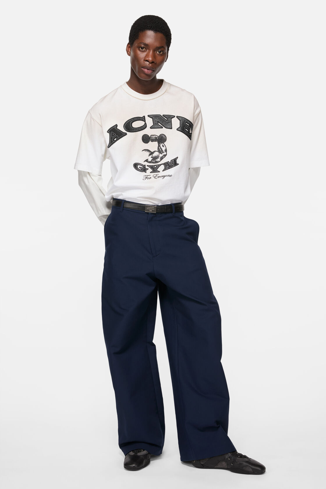 Layered logo t-shirt, Dusty white, 2000x