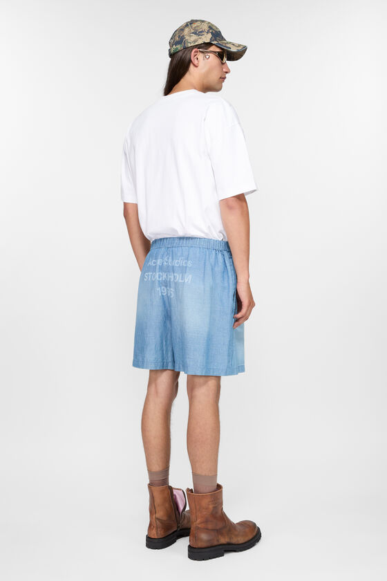 Acne Studios - Shorts logo stamp - Mid blue
