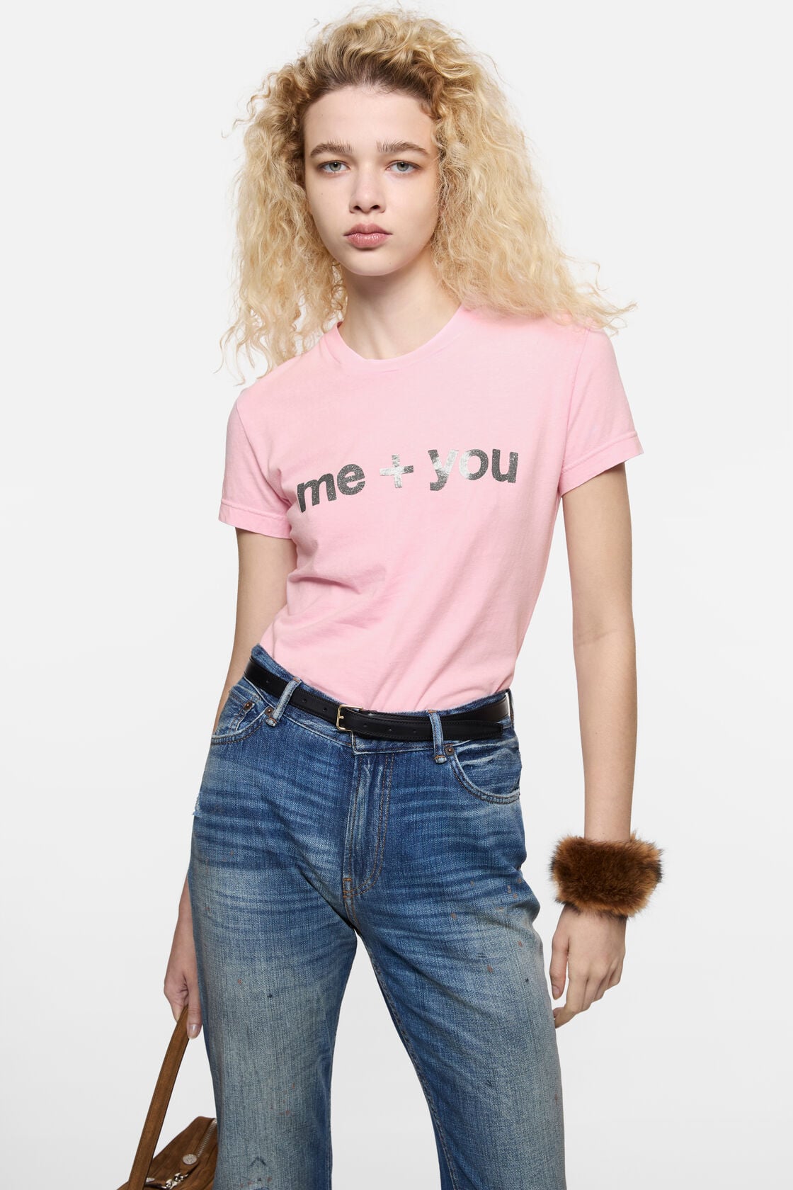 Fitted graphic  t-shirt, Pale Pink, 2000x