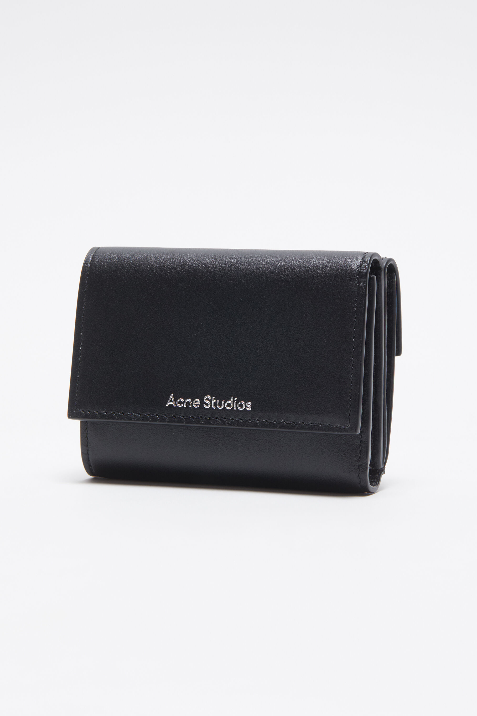 Acne Studios - 3つ折りレザーウォレット - ブラック