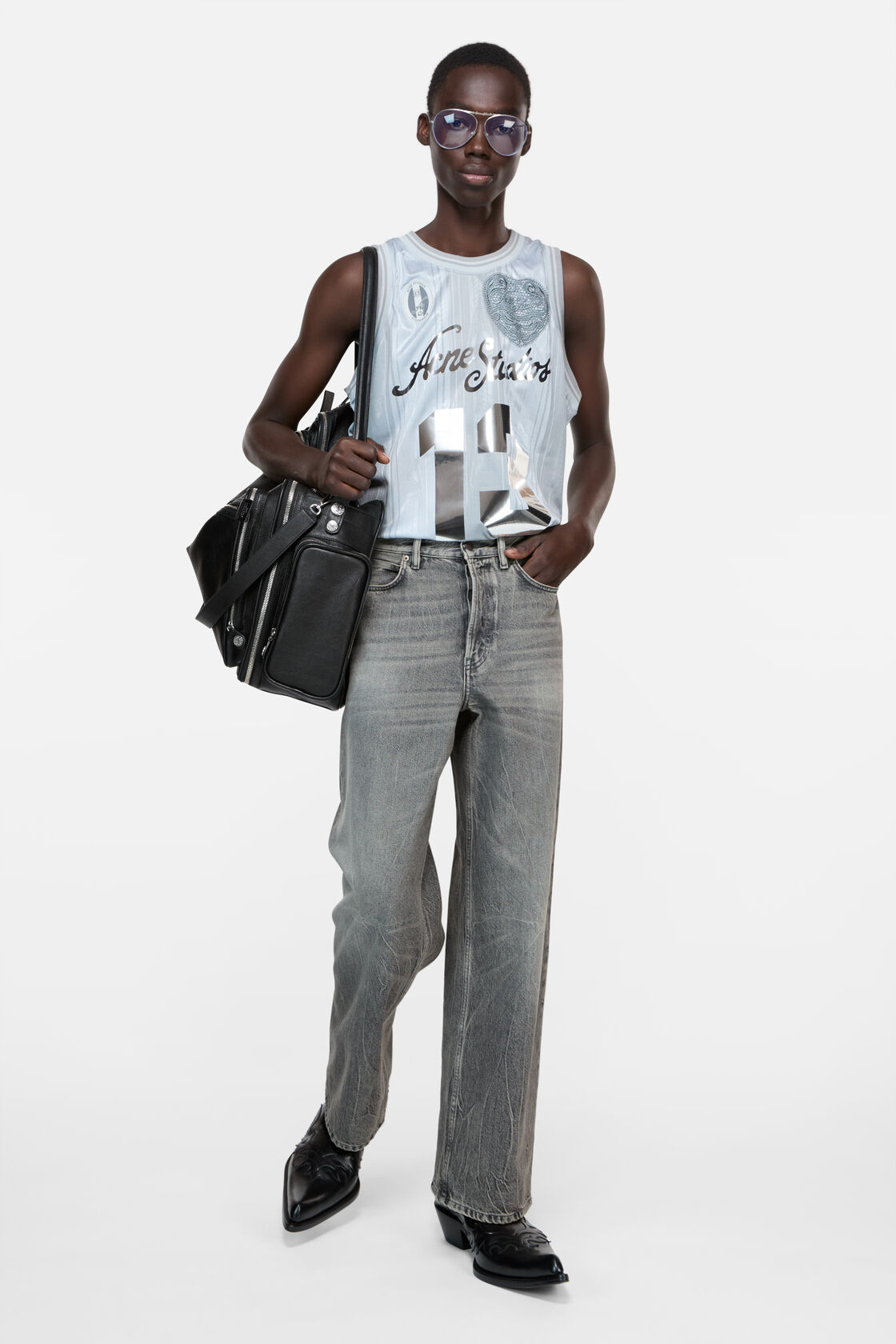 Sports jersey tank top, Grey, 2000x