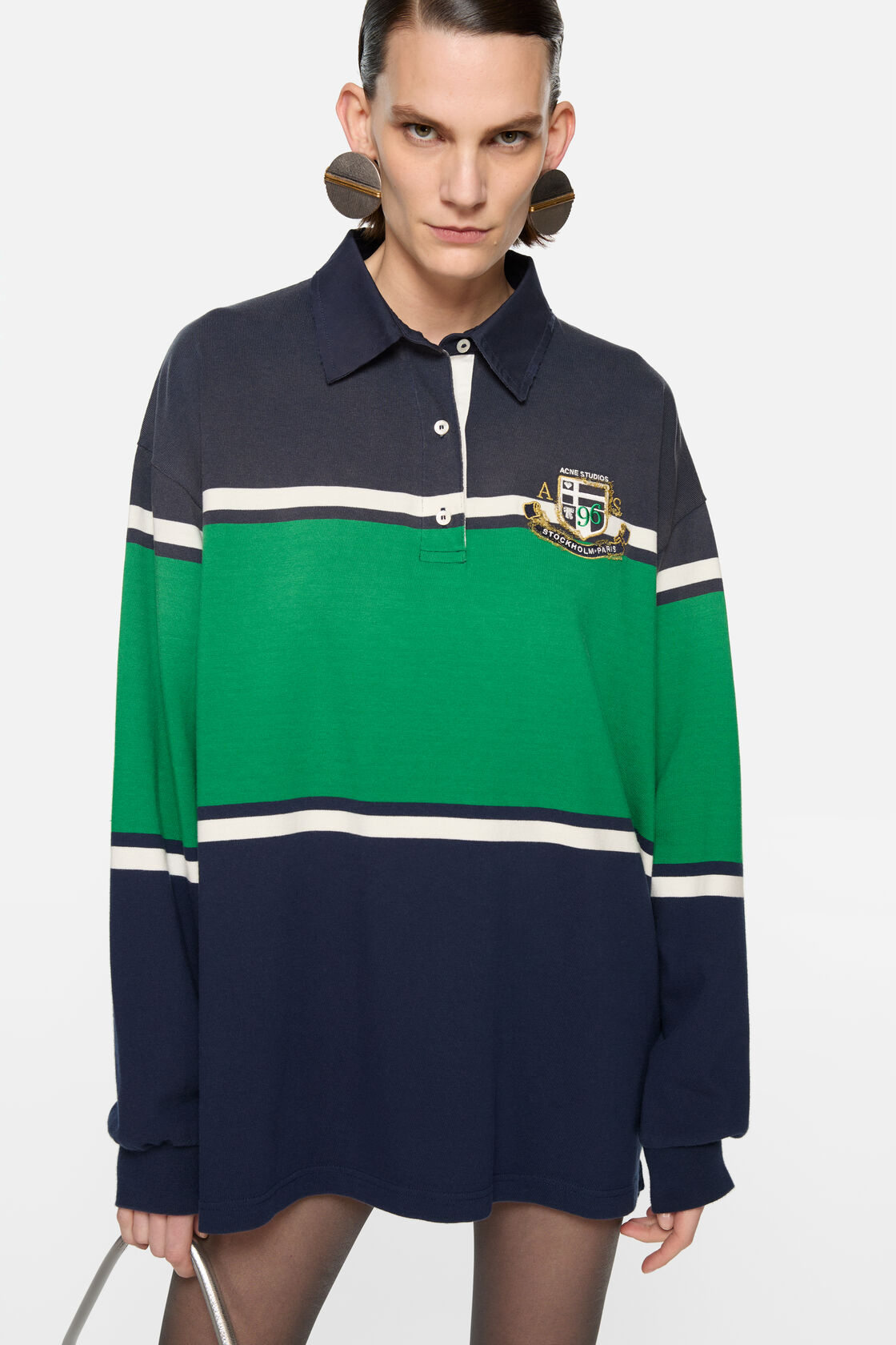 Polo sweater dress, Navy/green, 2000x