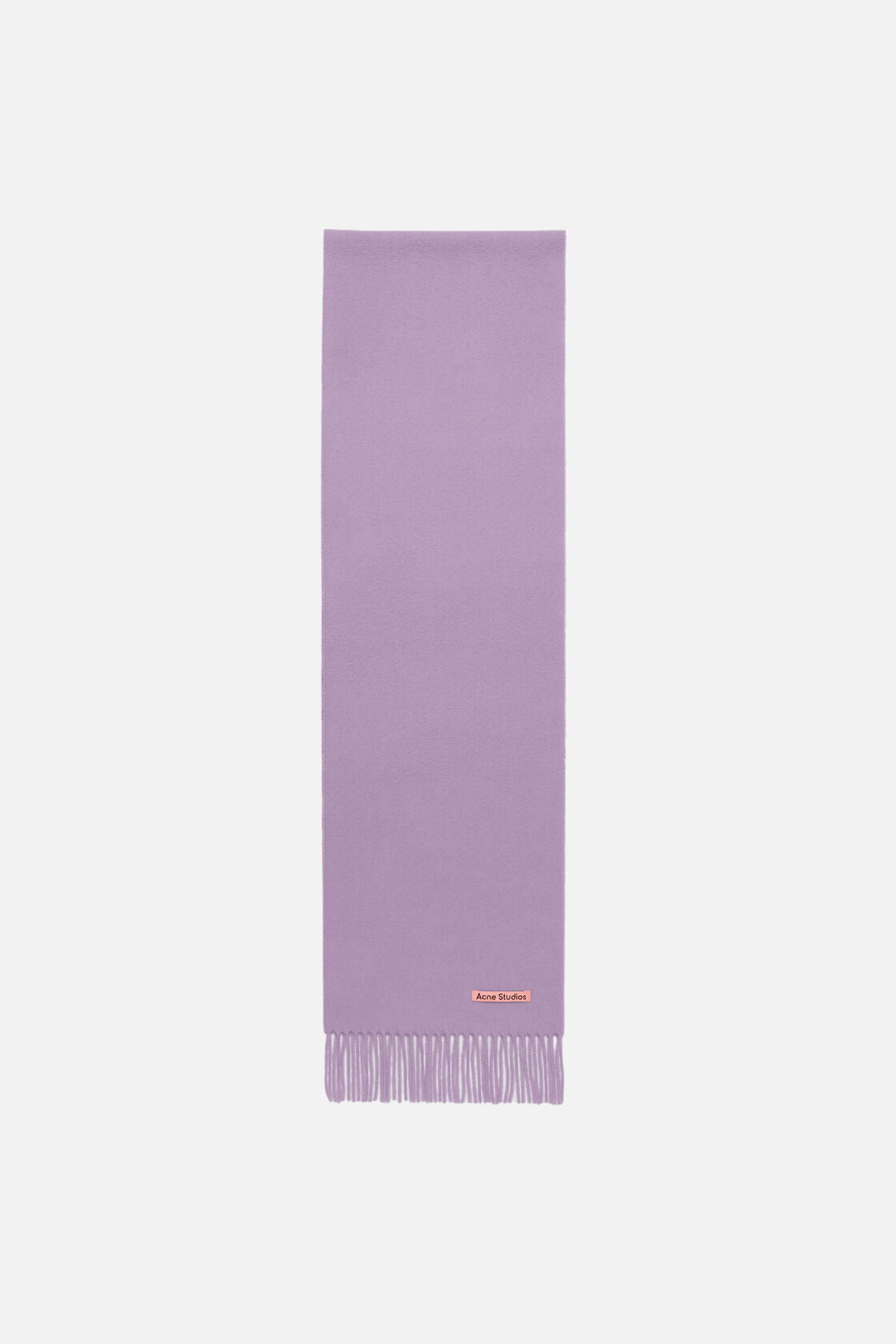 Fringe wool scarf - skinny, Lilac, 2000x