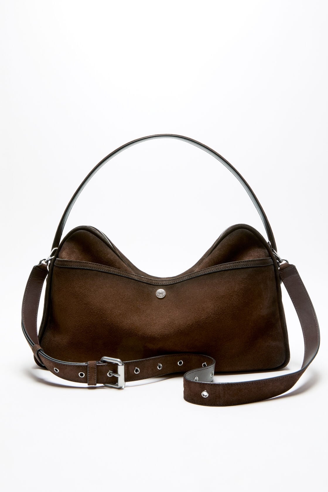 Camero Camera Suede Shoulder Bag, Dark brown, 2000x