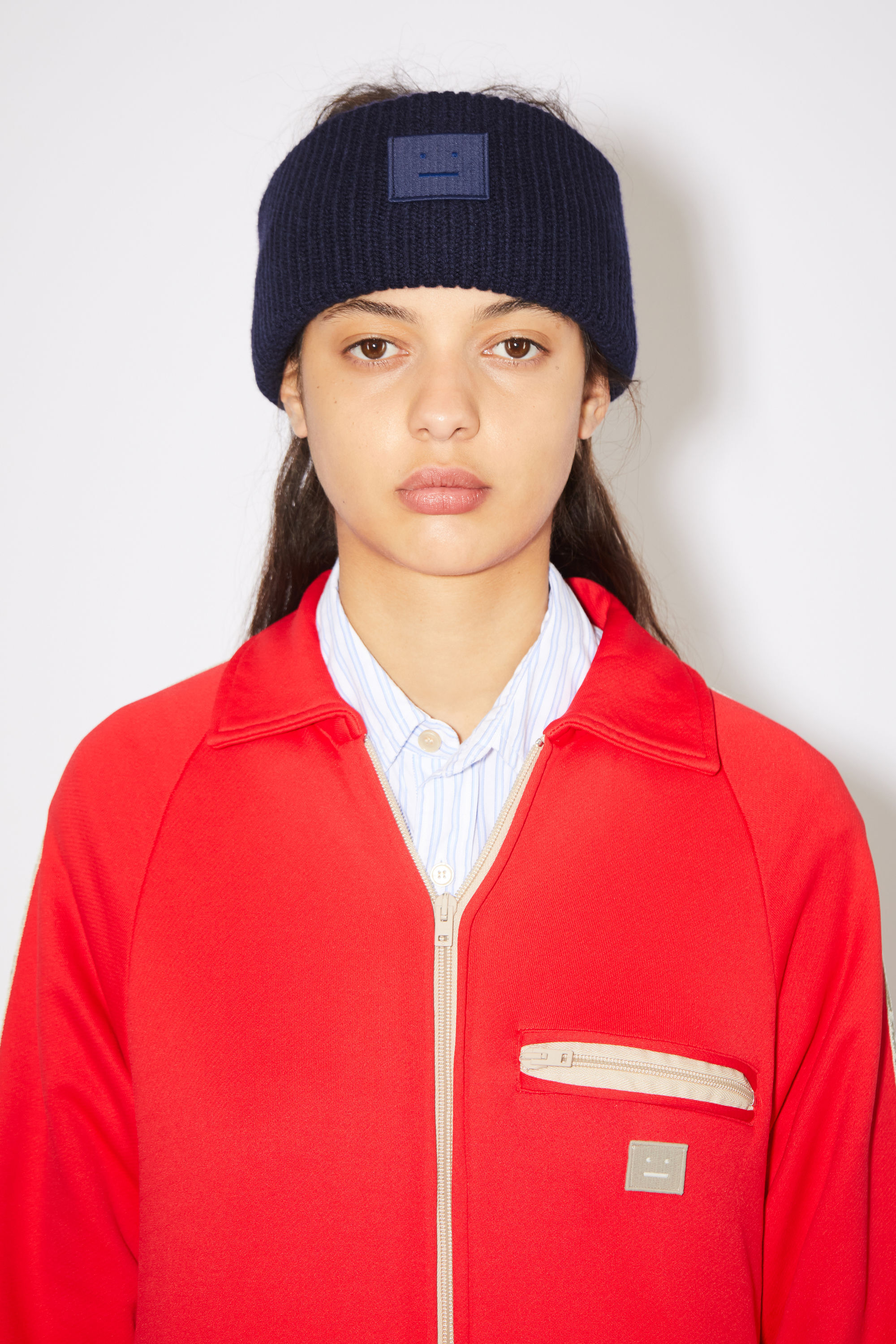 Acne Studios Navy Wool top Beanie Acne