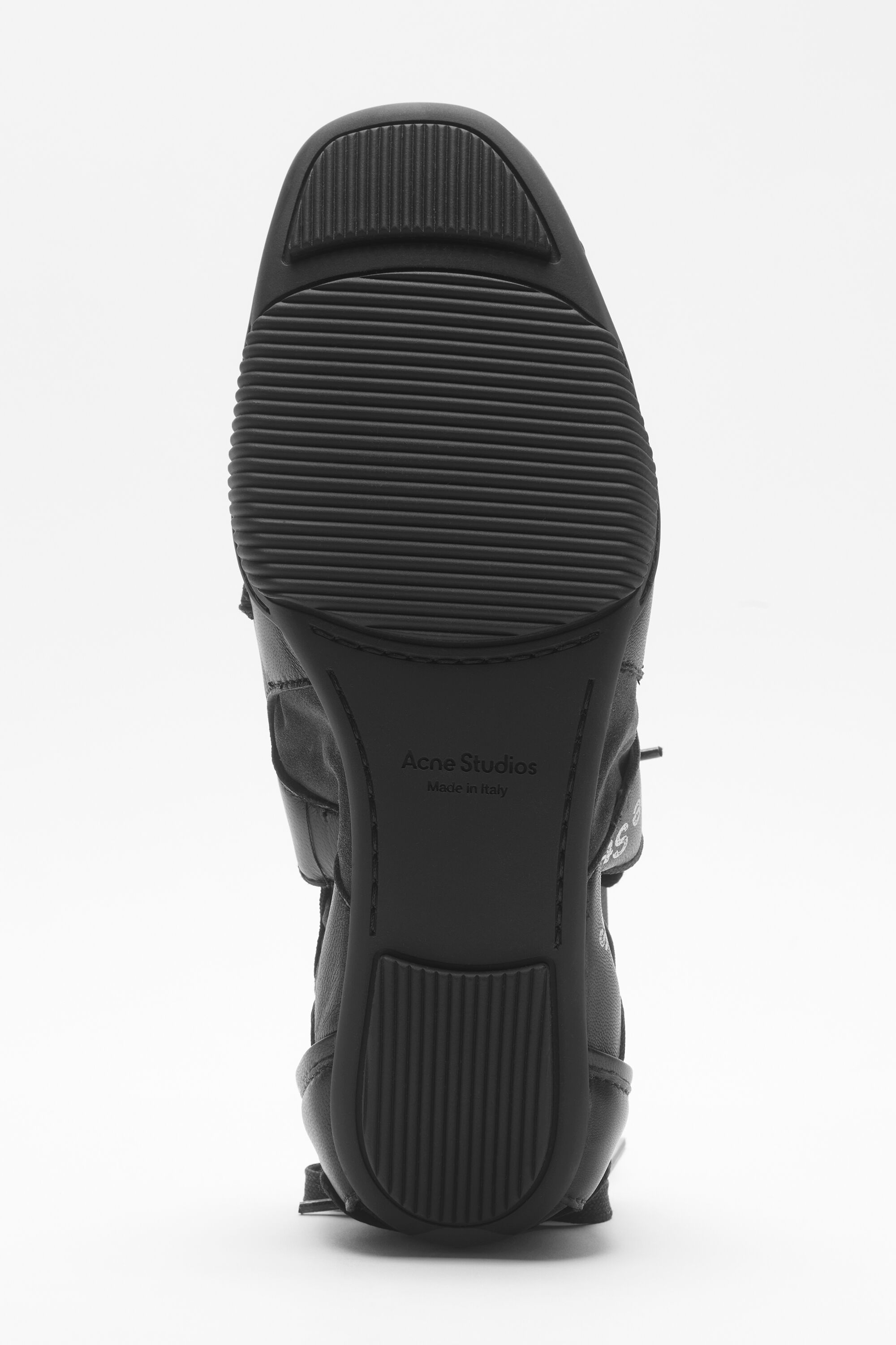 Acne Studios - Leather lace-up shoes - Off black/black