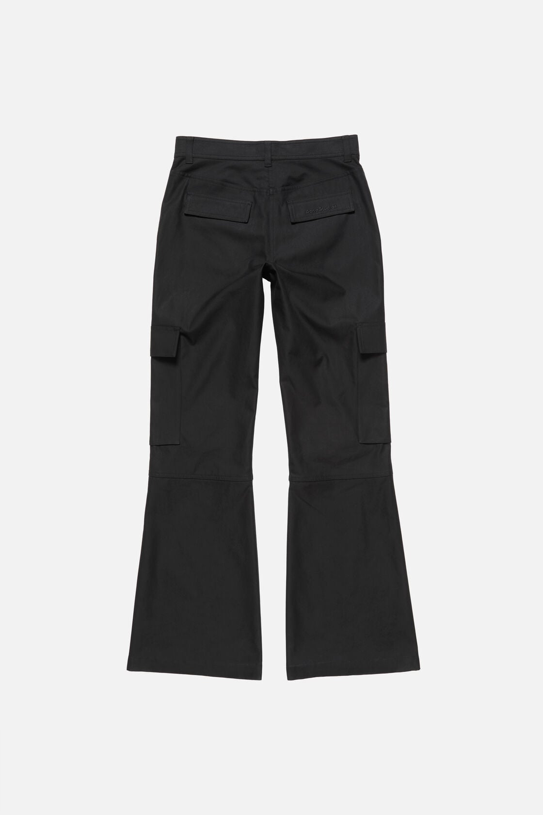Cotton satin cargo trousers, Black, 2000x