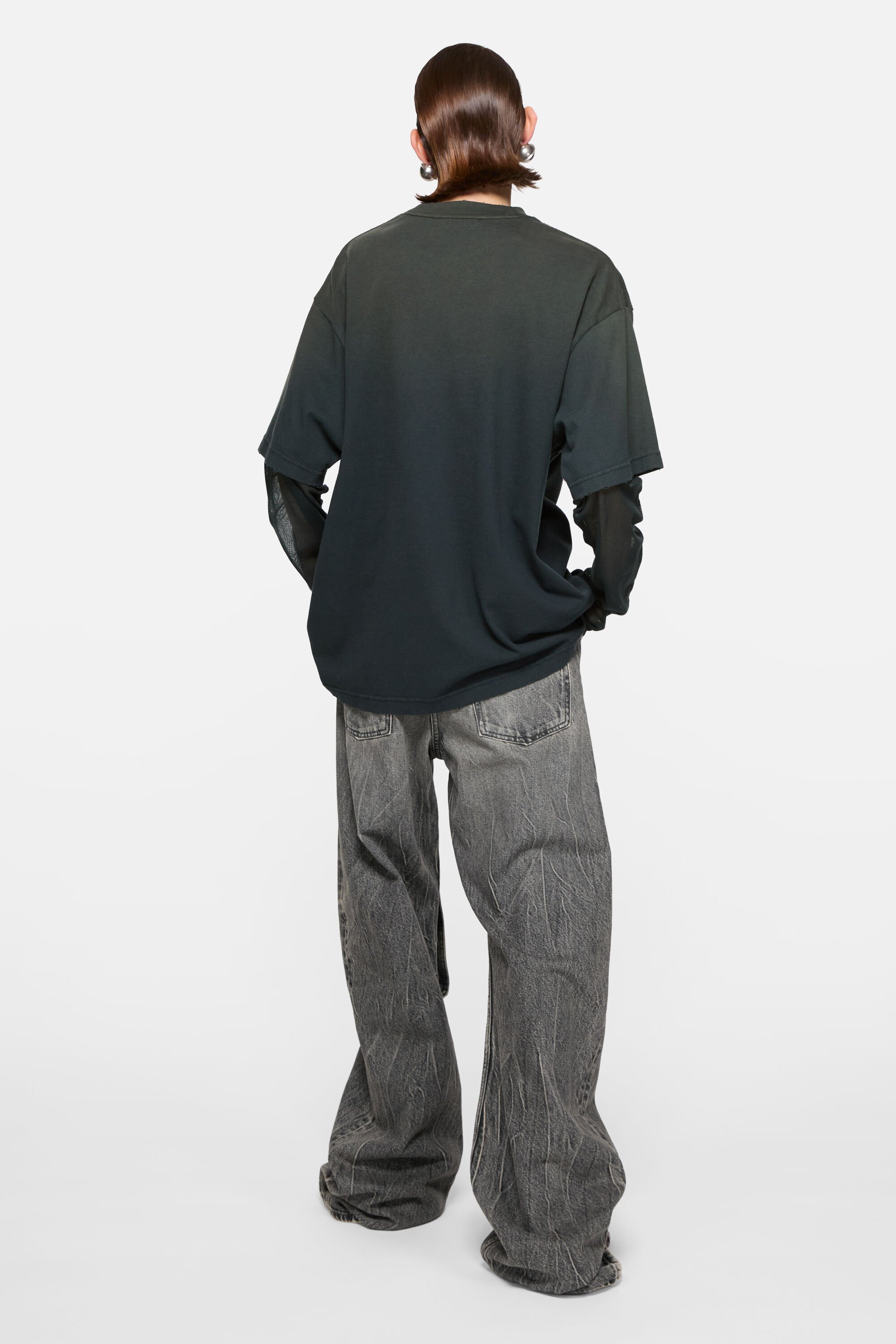 Acne Studios - レイヤードロゴTシャツ - アンスラサイトグレー