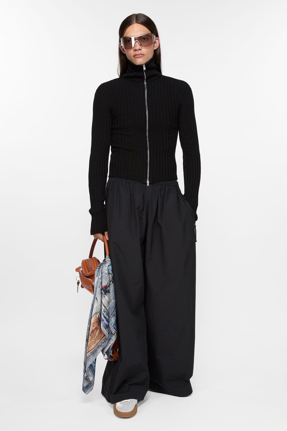 Relaxed fit trousers, Black, 2000x