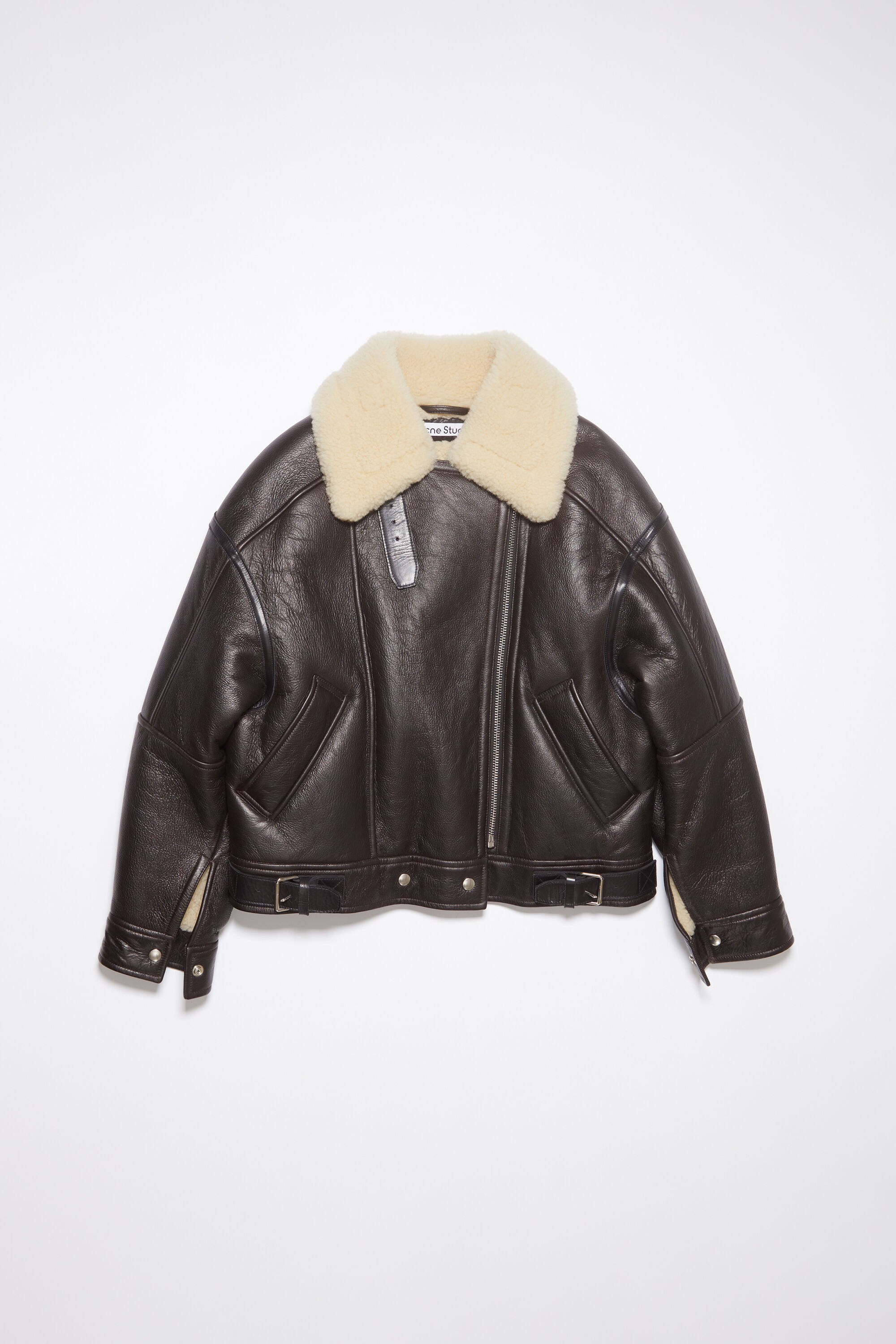 Leather shearling jacket