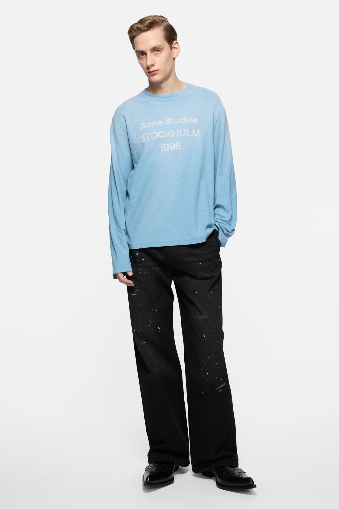 Washed logo t-shirt, Cornflower blue, 2000x