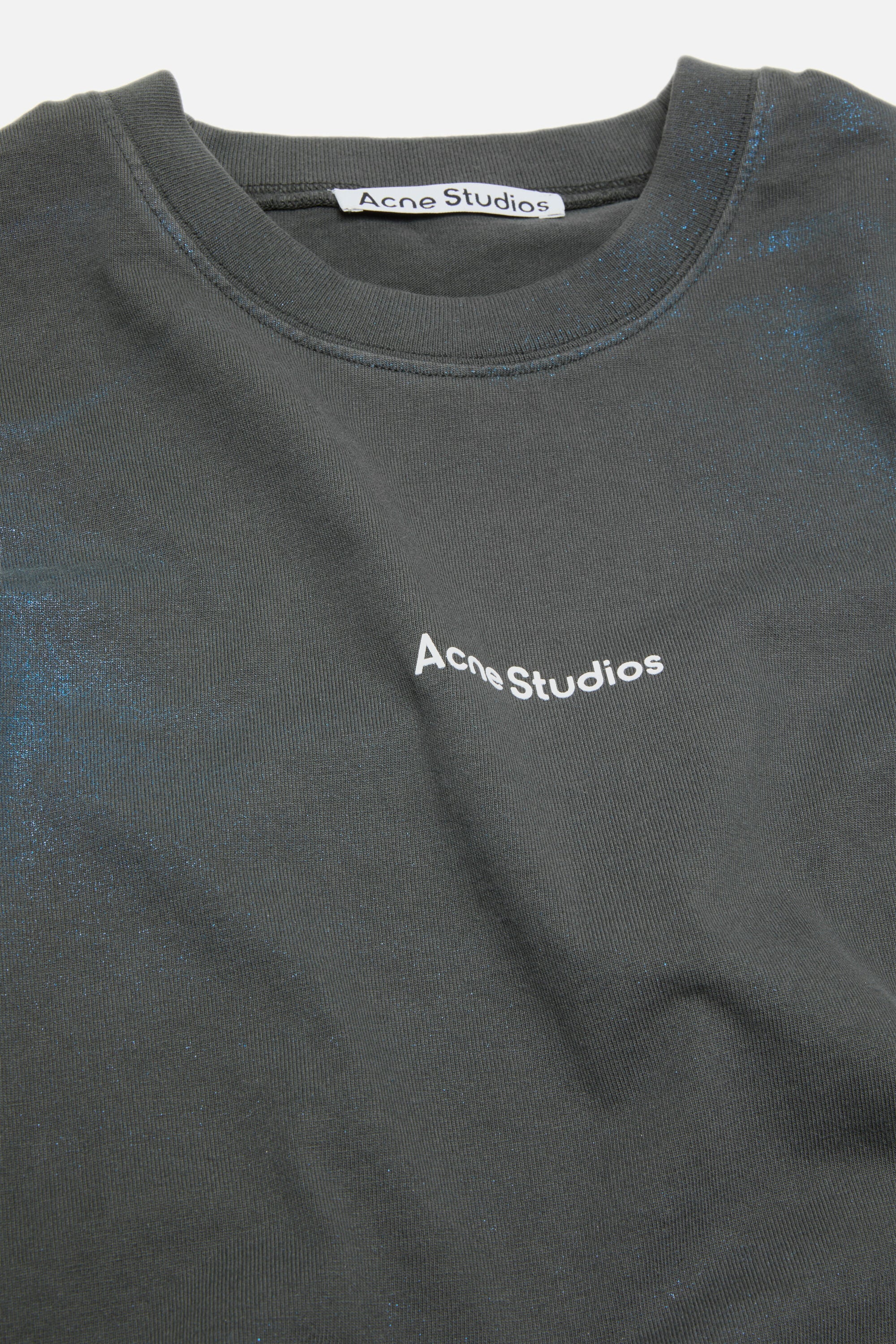 Acne Studios - Glitter logo t-shirt - Blue/khaki