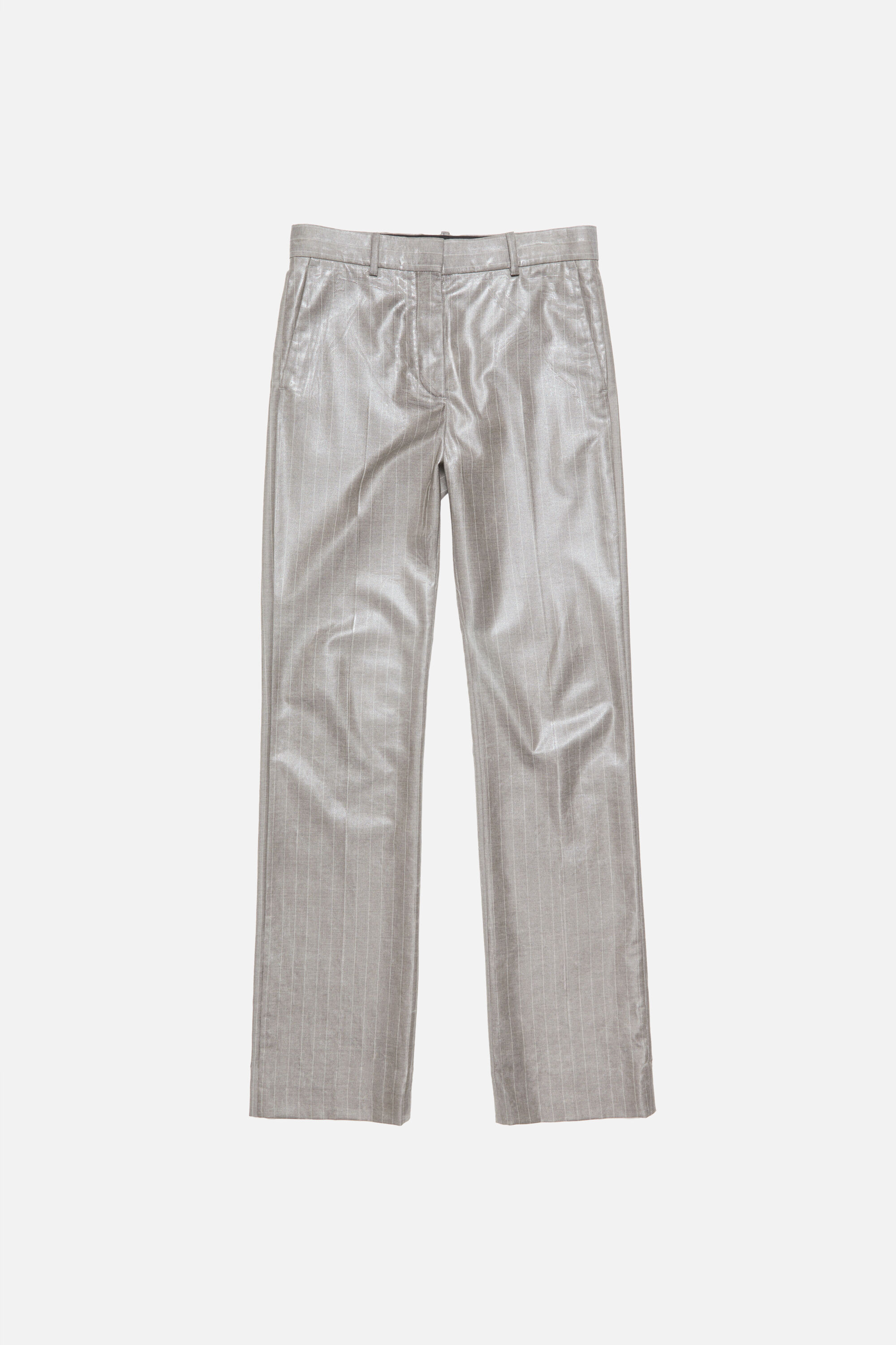 Acne Studios - コーティングピンストライプトラウザーズ - ウォームグレー Acne Studios - コーティングピンストライプトラウザーズ - ウォームグレー