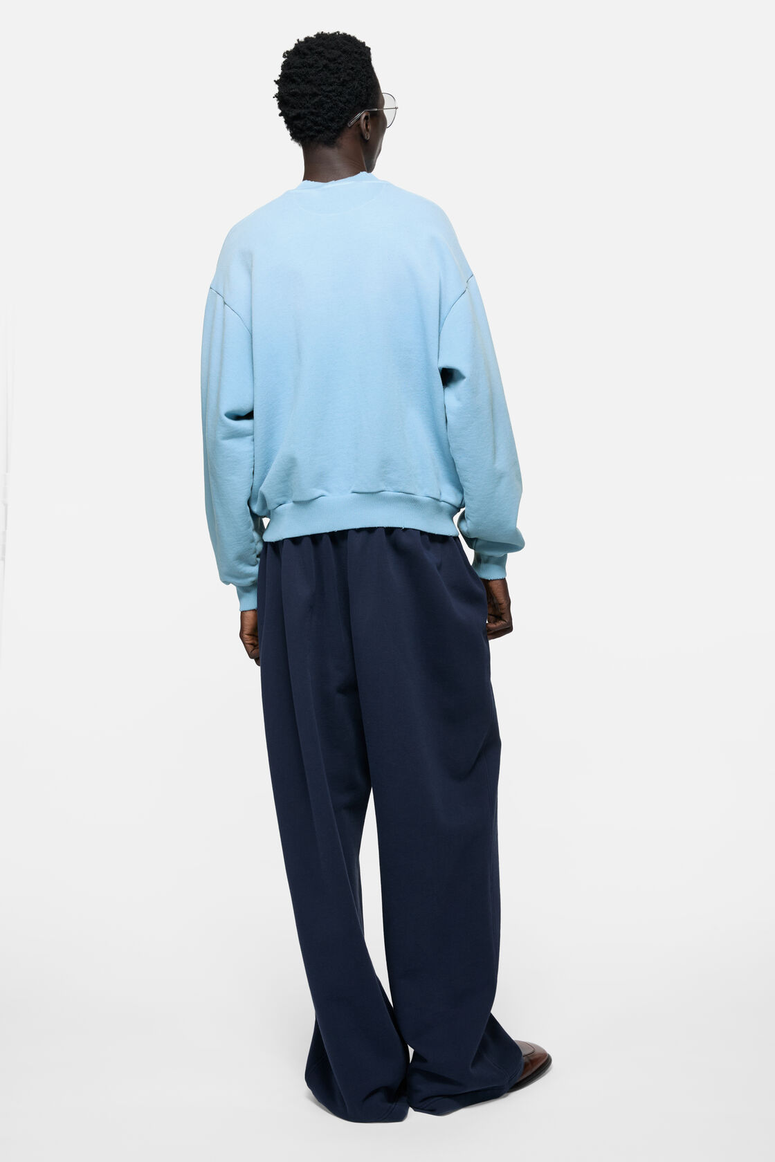 Washed zip-up cardigan, Cornflower blue, 2000x