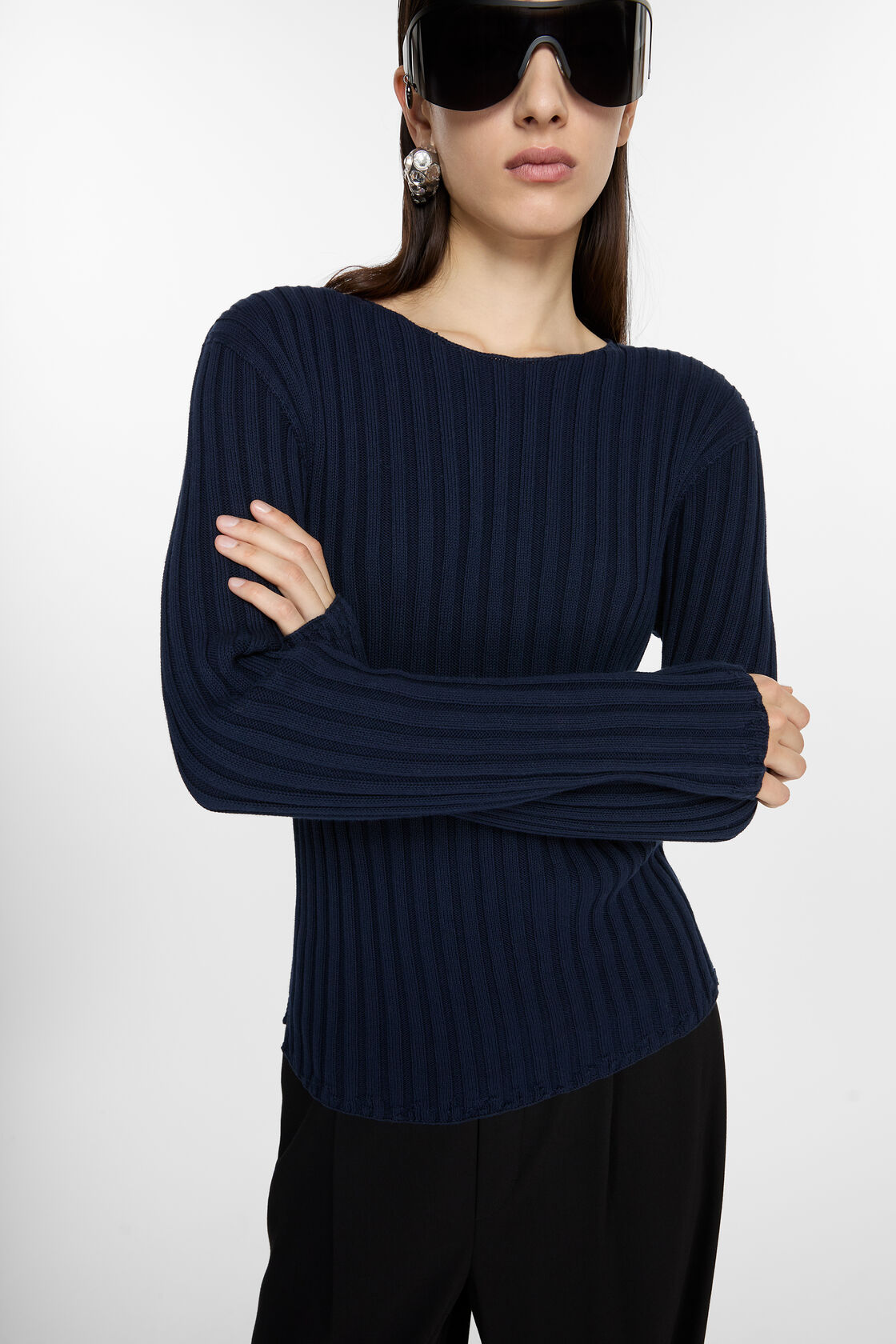 Ribbed jumper, Navy/navy, 2000x