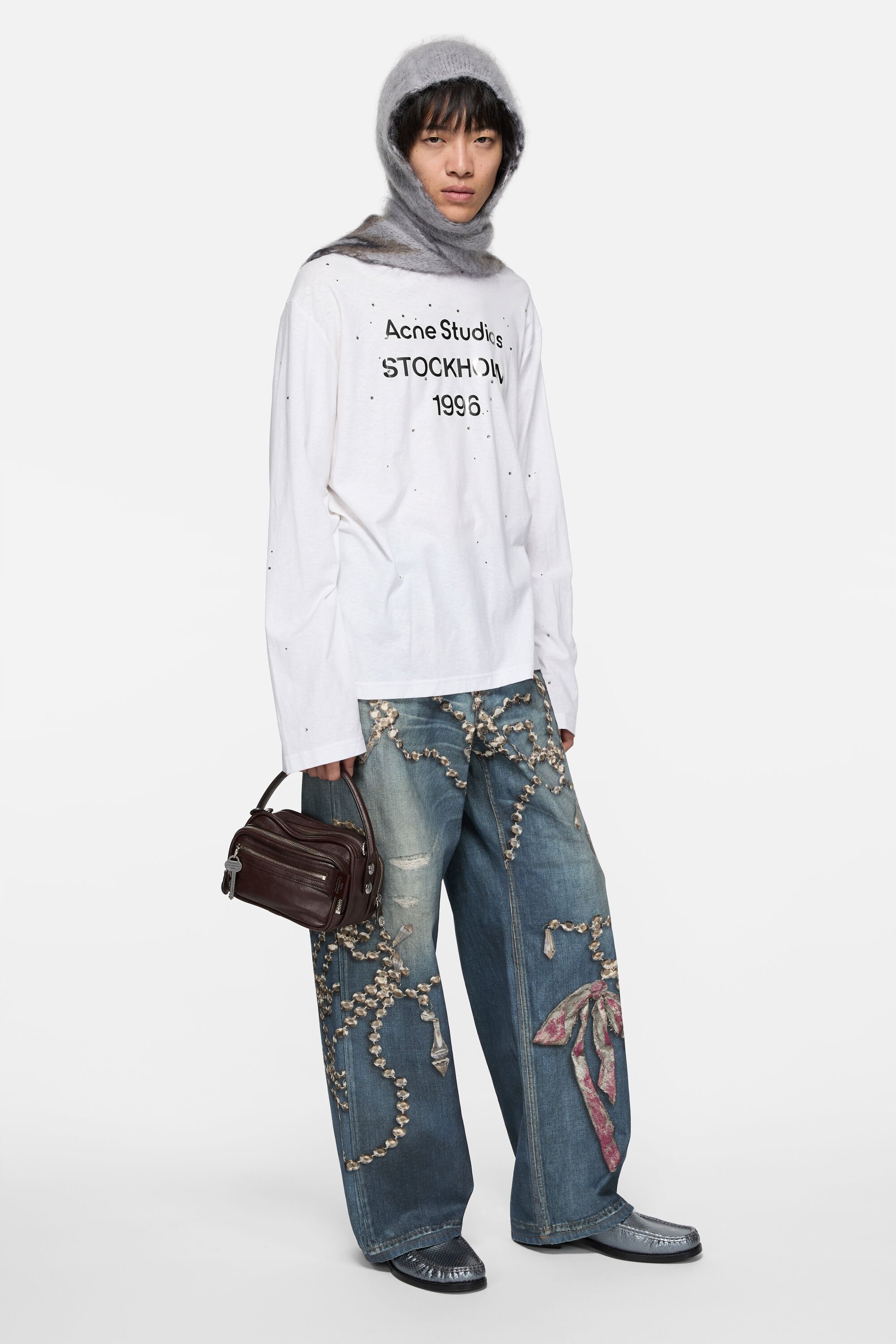 Acne Studios 23SS メンズライン デニムレザーショルダーバッグ Acne Studios 23SS メンズライン デニムレザーショルダーバッグ Acne