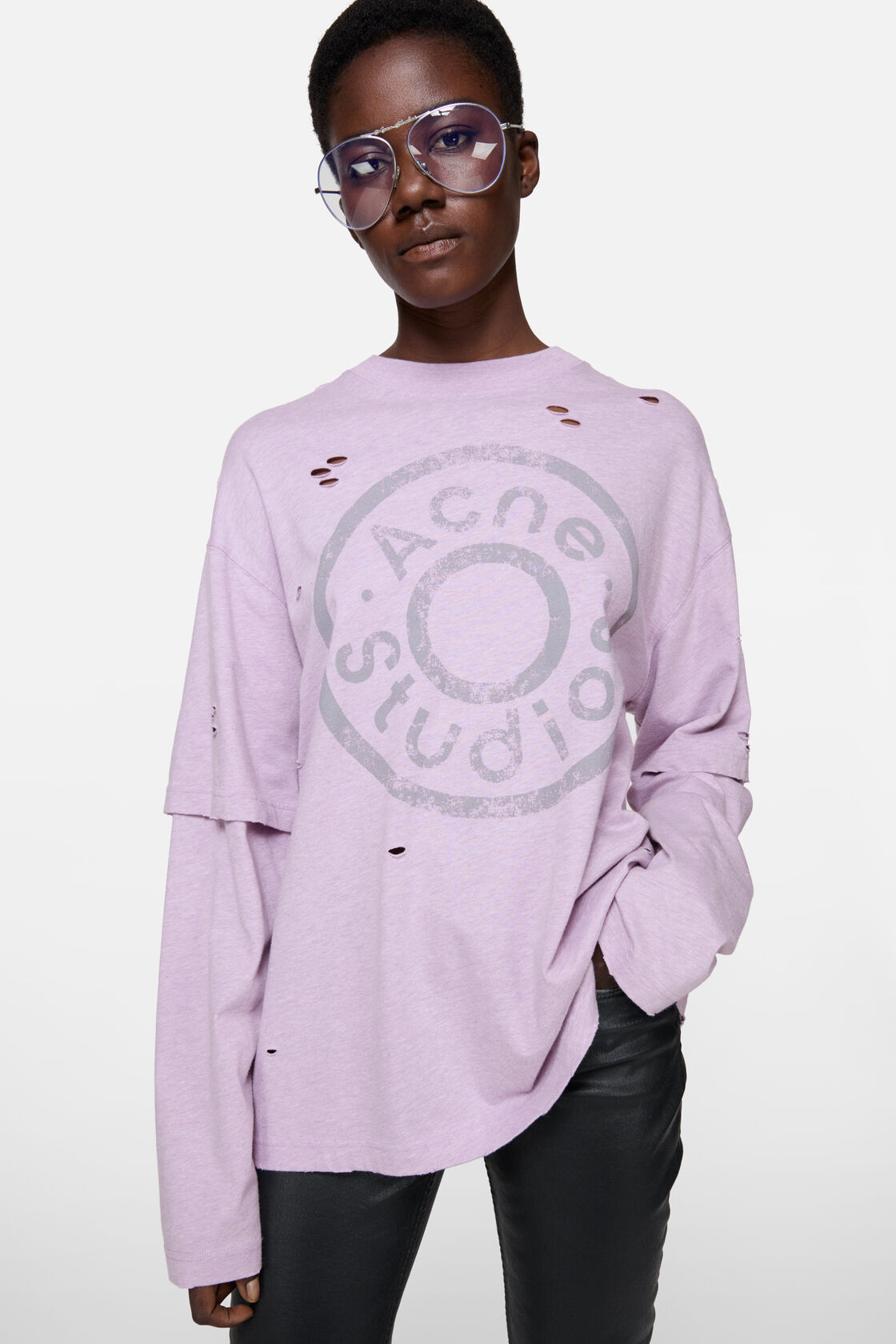 Layered logo t-shirt, Faded purple, 2000x