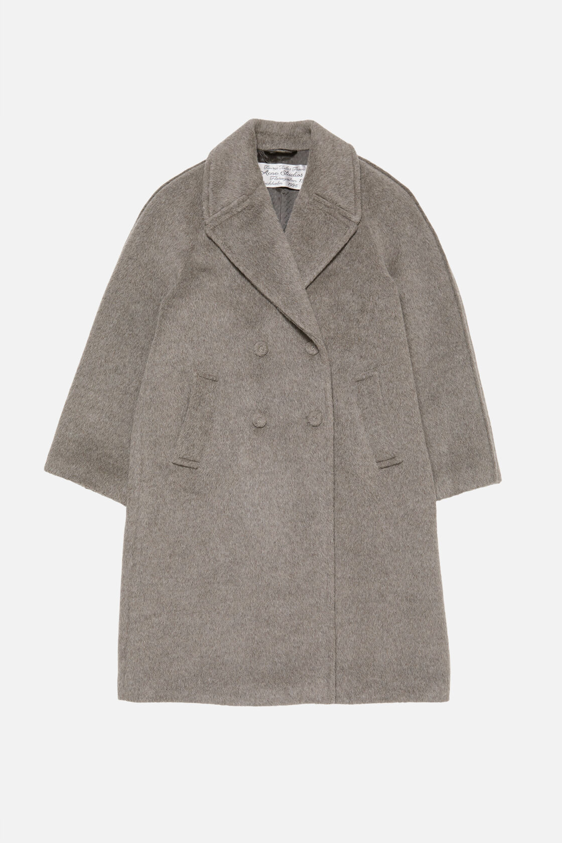 Double-breasted wool coat, Warm Grey Melange, 2000x