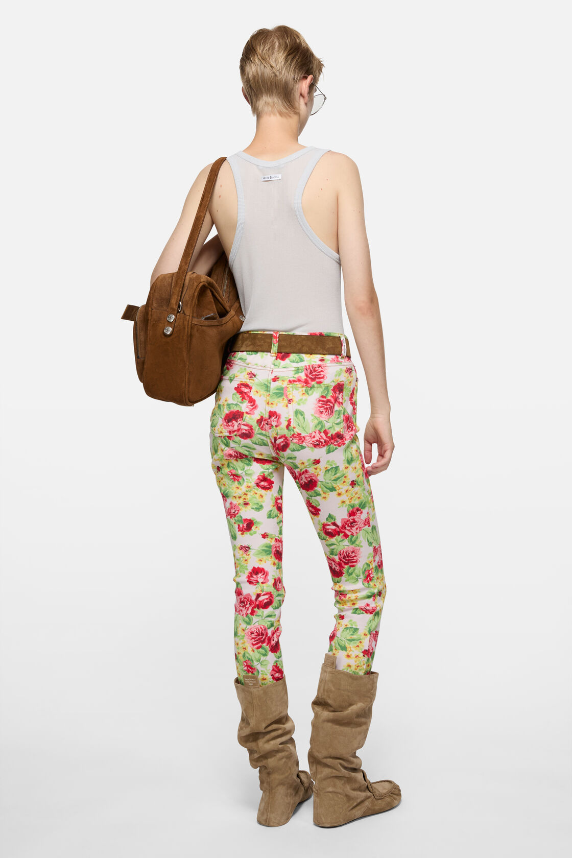 Thin ribbed tank top, Light grey, 2000x