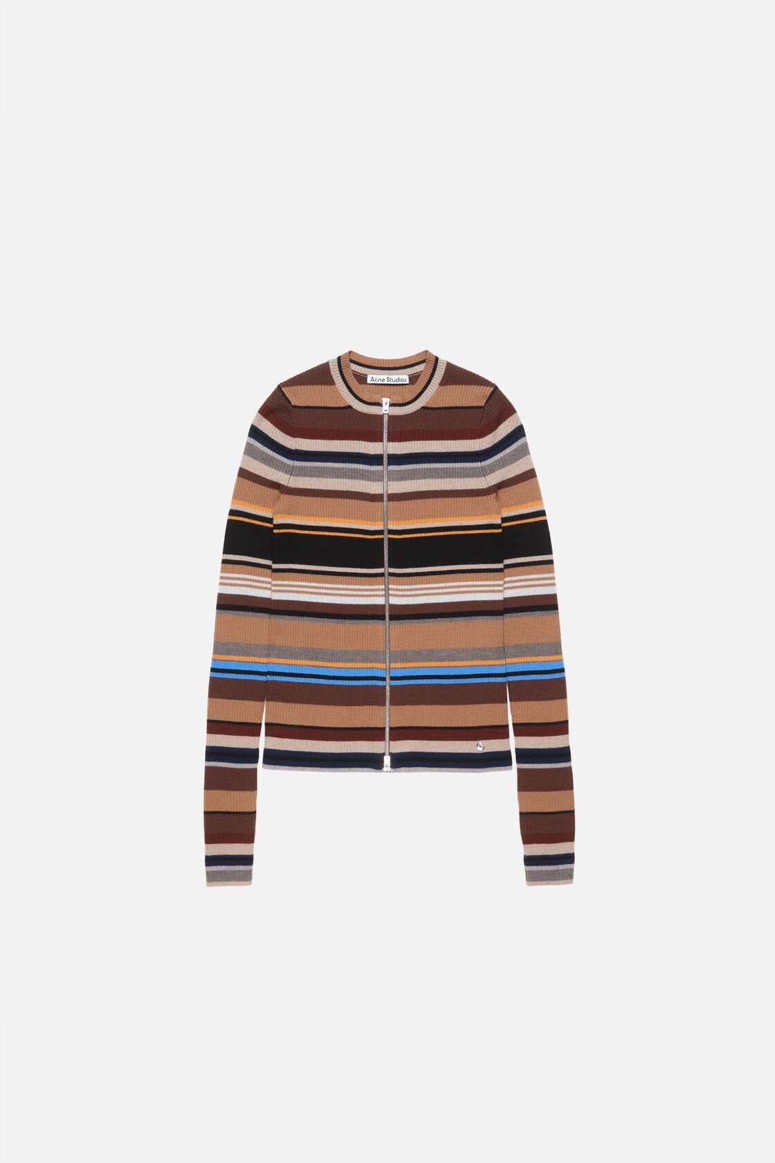 Striped wool cardigan, Multi brown, 2000x