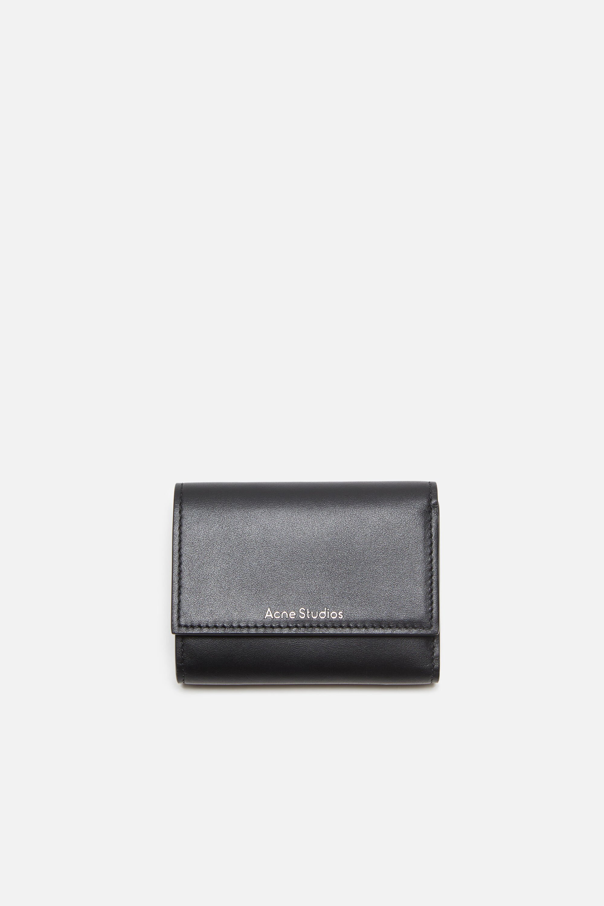 Acne Studios 三つ折り財布 ブラック レザー メンズ 正規品 箱 Acne Studios - 3つ折りレザーウォレット - ブラック