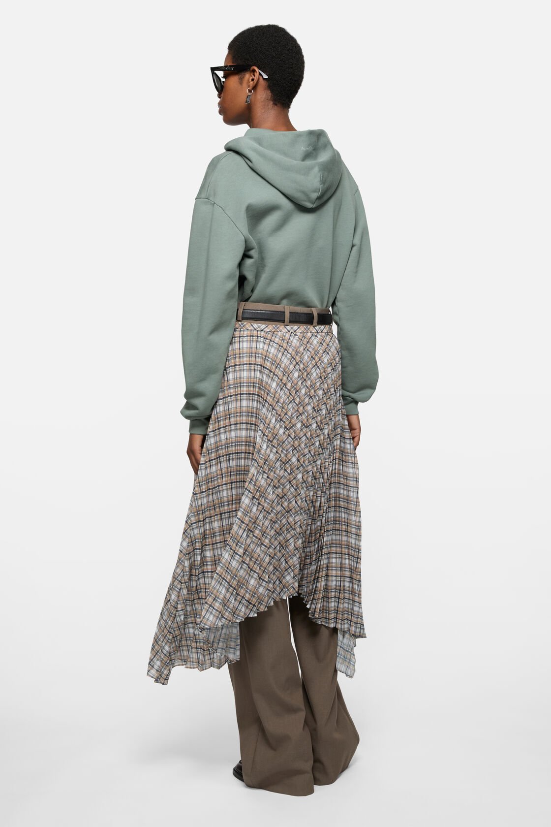 Hooded zipper sweater, Stone grey, 2000x