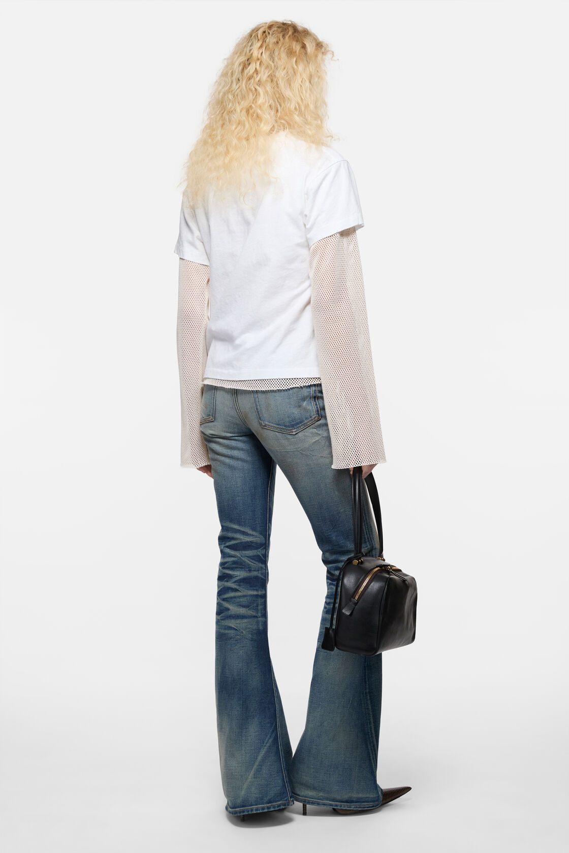 Layered mesh t-shirt, Off white, 2000x