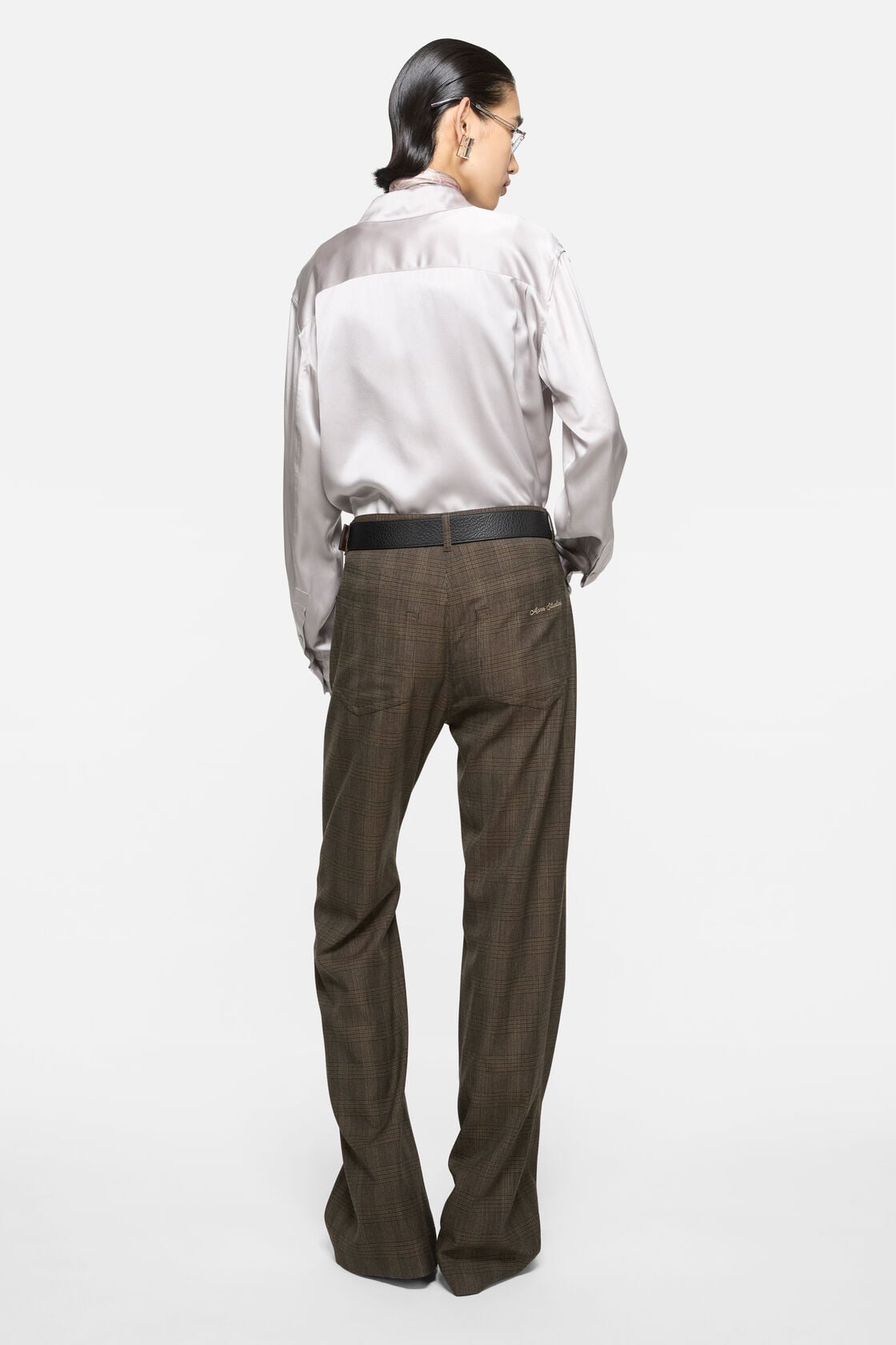 Tailored Wool Check Trousers, Brown/black, 2000x