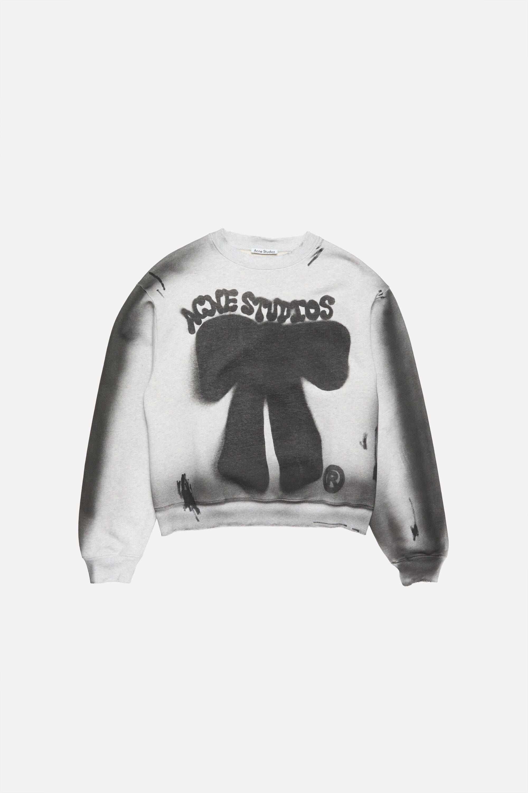 Acne Studios - フリースロゴスウェット - ペールグレーメランジ