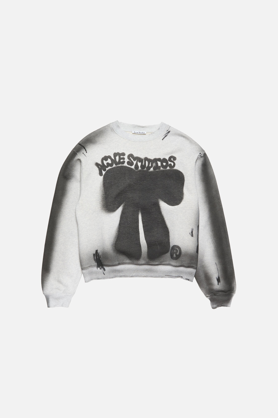 Fleece logo sweater, Pale Grey Melange, 2000x