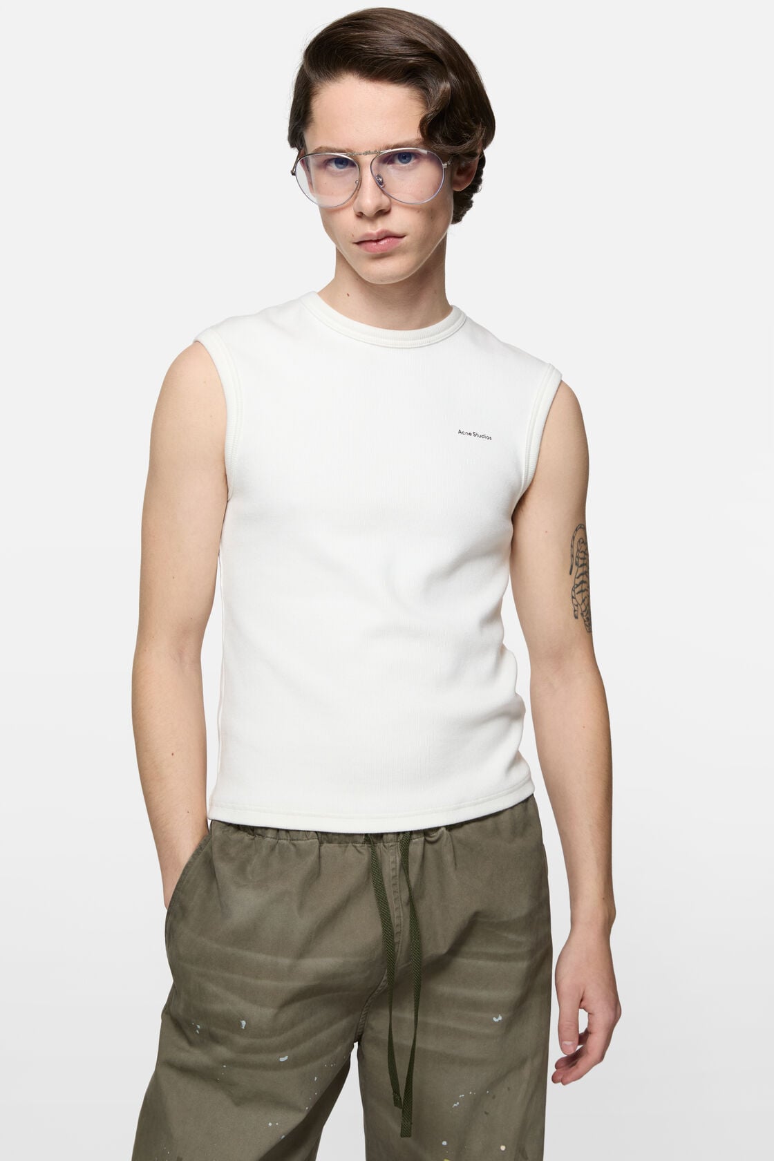 Logo muscle t-sirt, White, 2000x