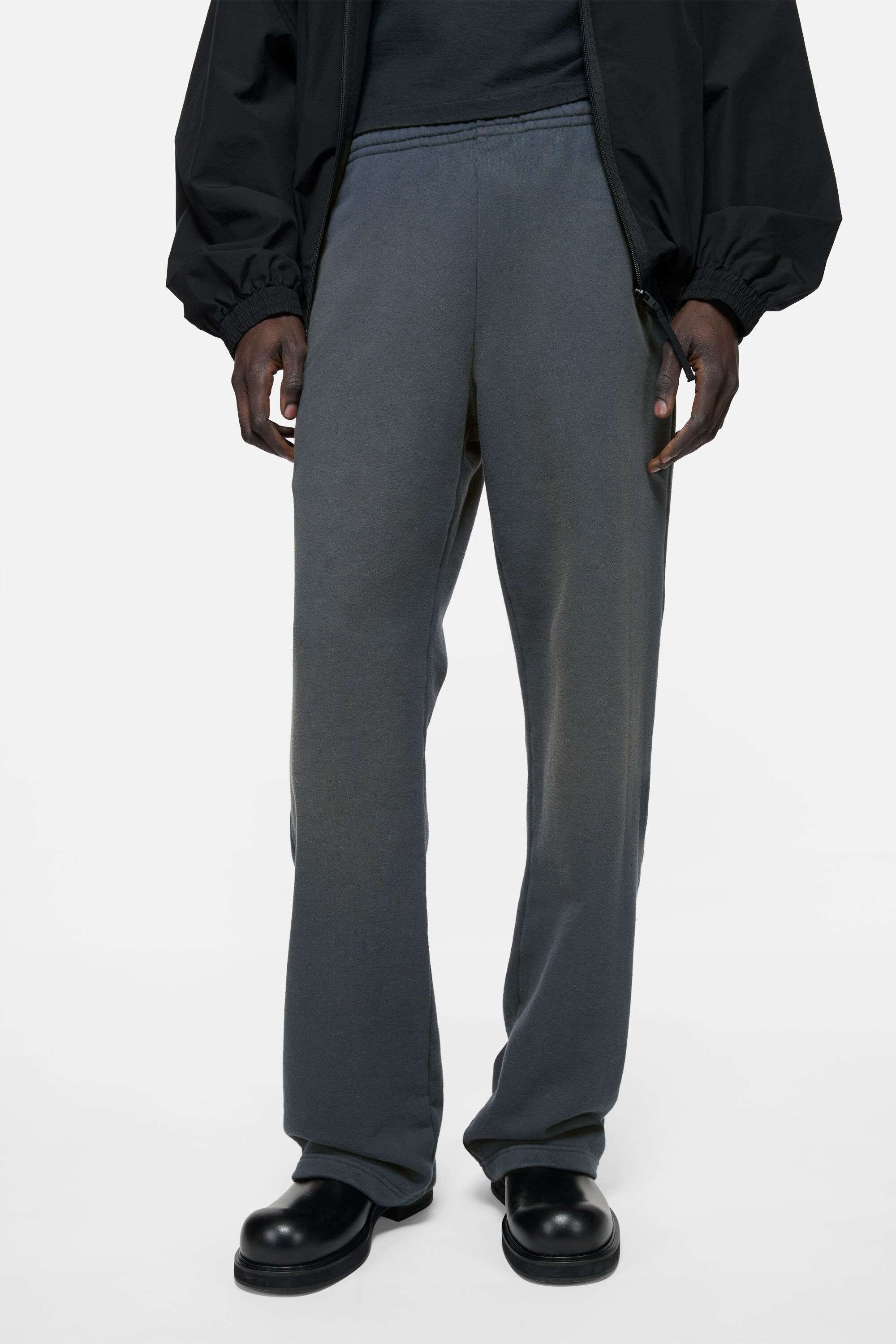 Acne Studios - Fleece trousers with stamp logo - Faded black