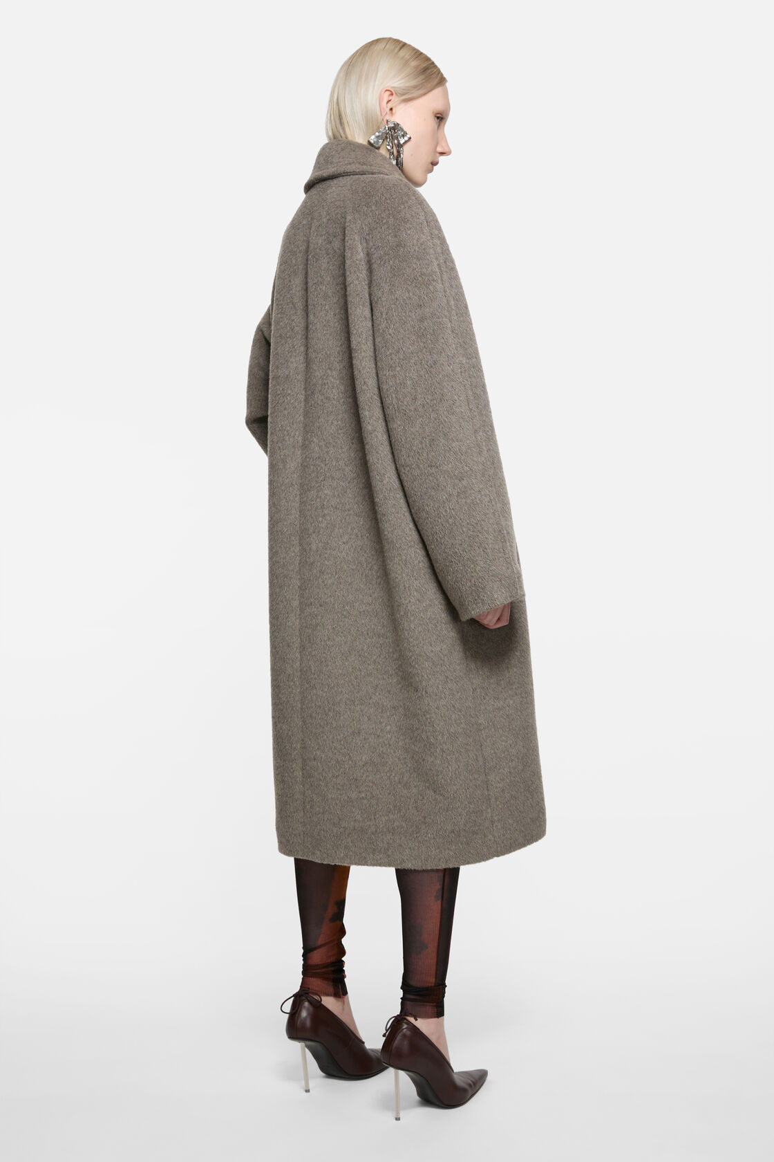 Double-breasted wool coat, Warm Grey Melange, 2000x