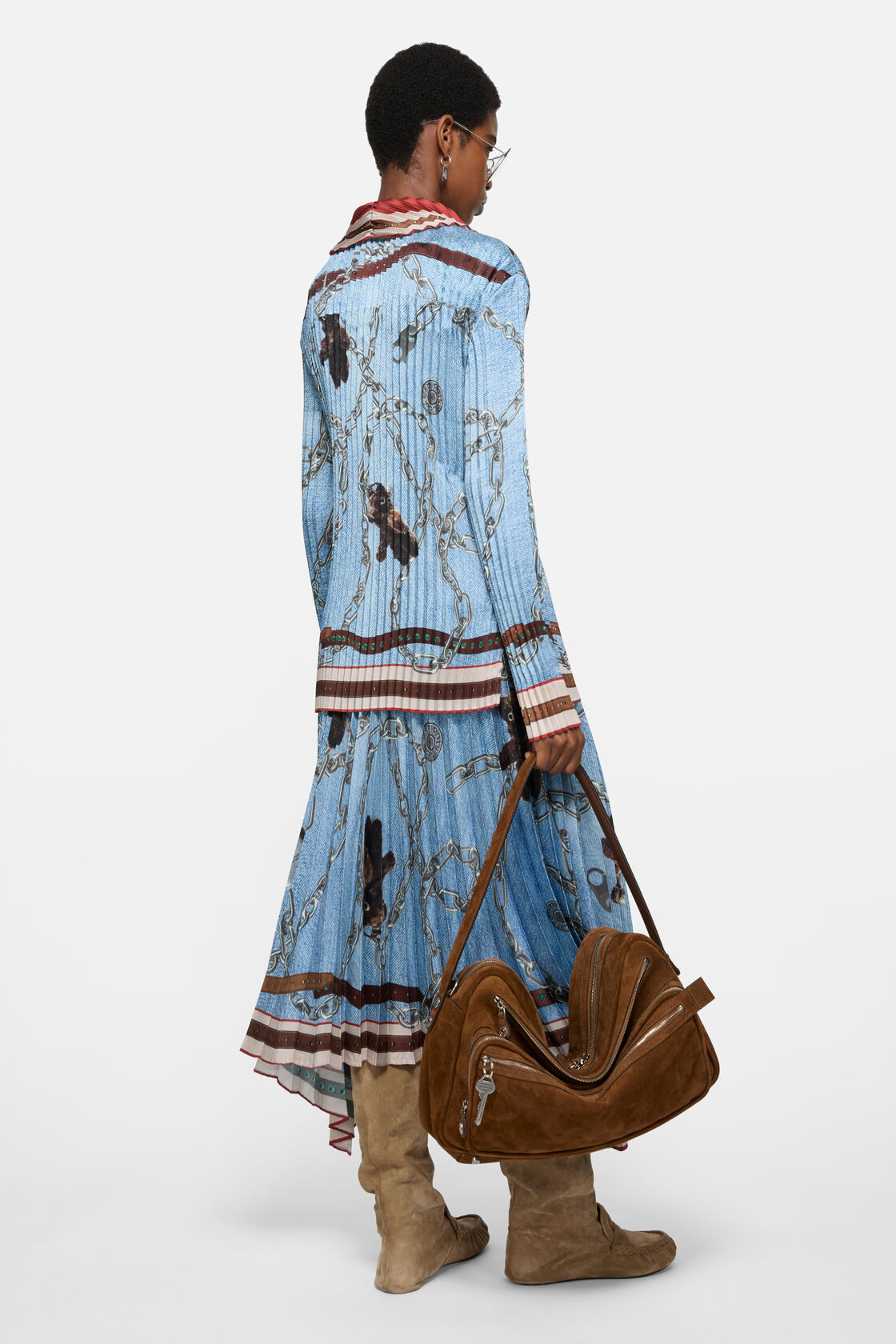 长款百褶半身裙, 丹宁蓝, 2000x